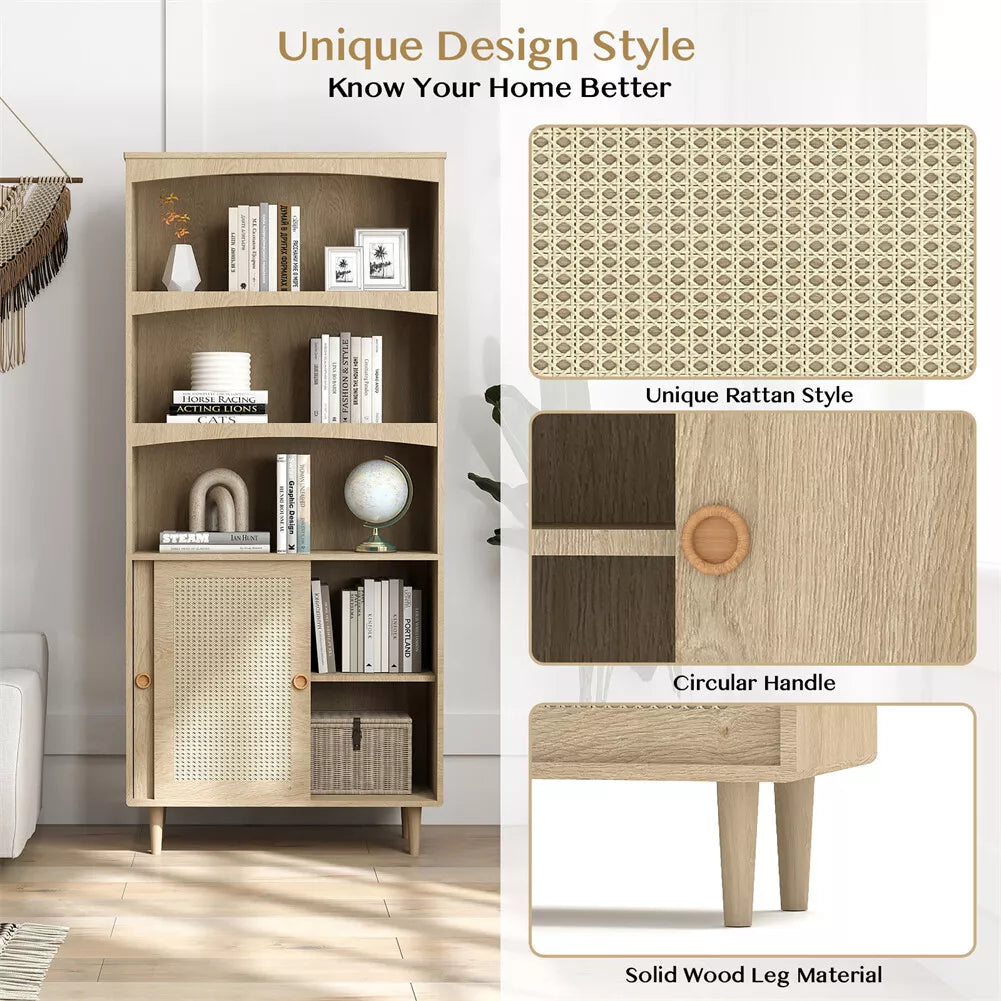 Harris Tall Rattan Bookcase Bookshelf