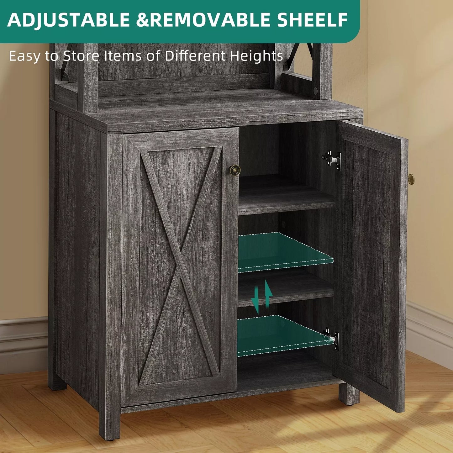Berry Farmhouse Kitchen Pantry Cabinet