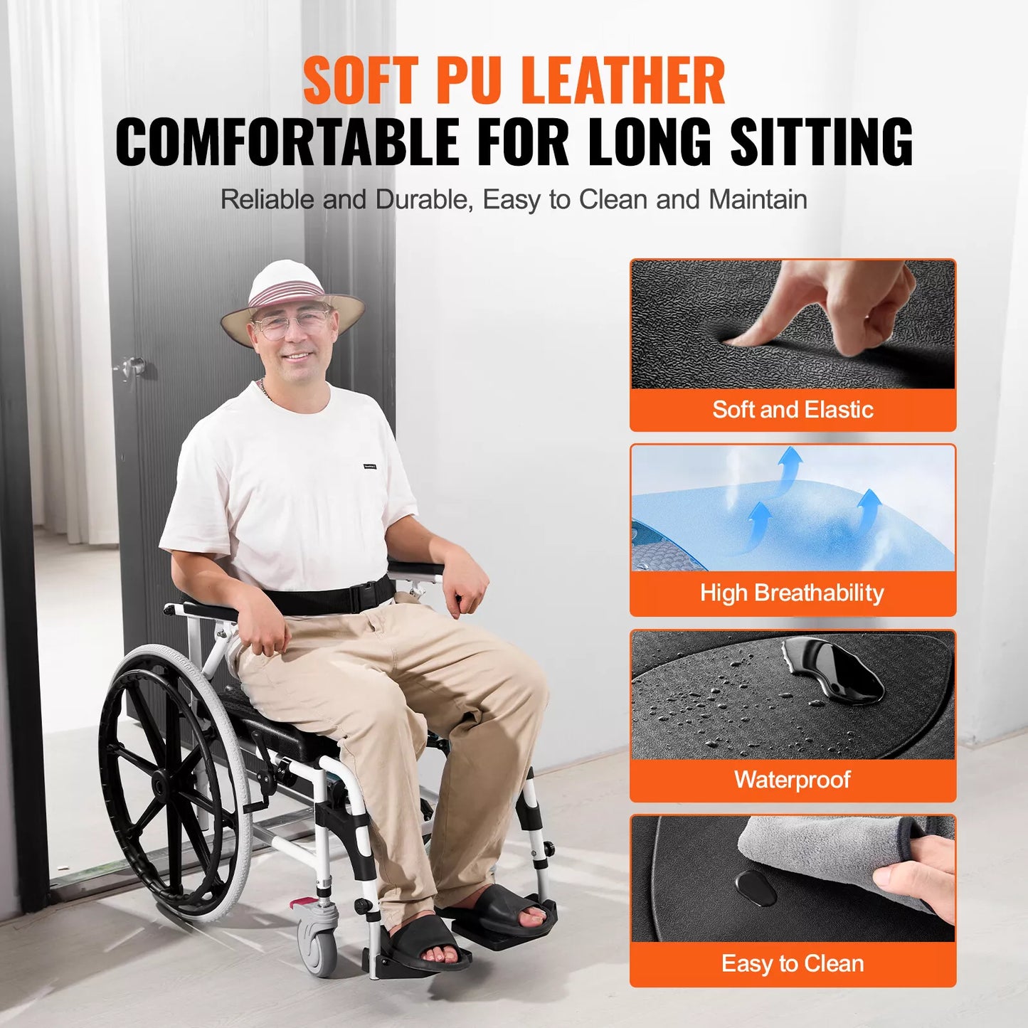 Barney Elderly Shower Commode Wheelchair