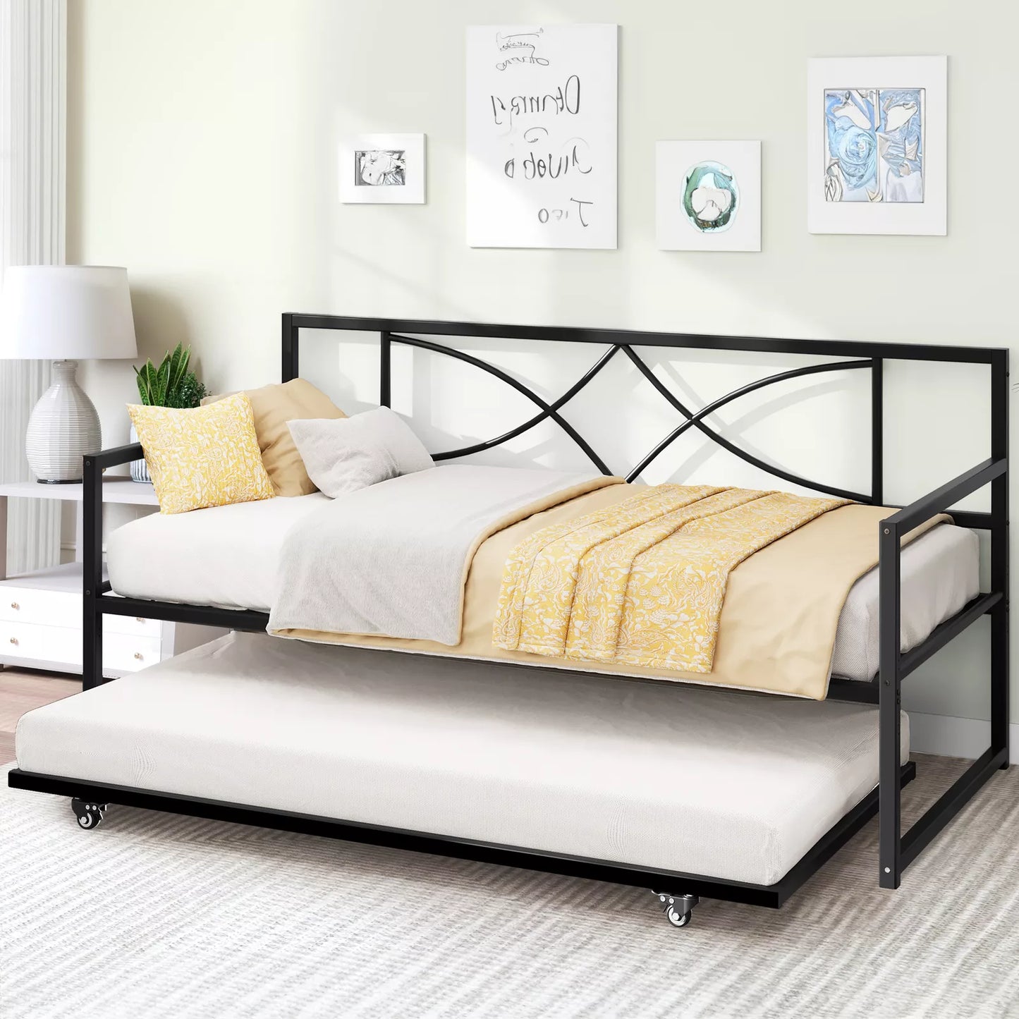 Solis Twin Metal Trundle Daybed