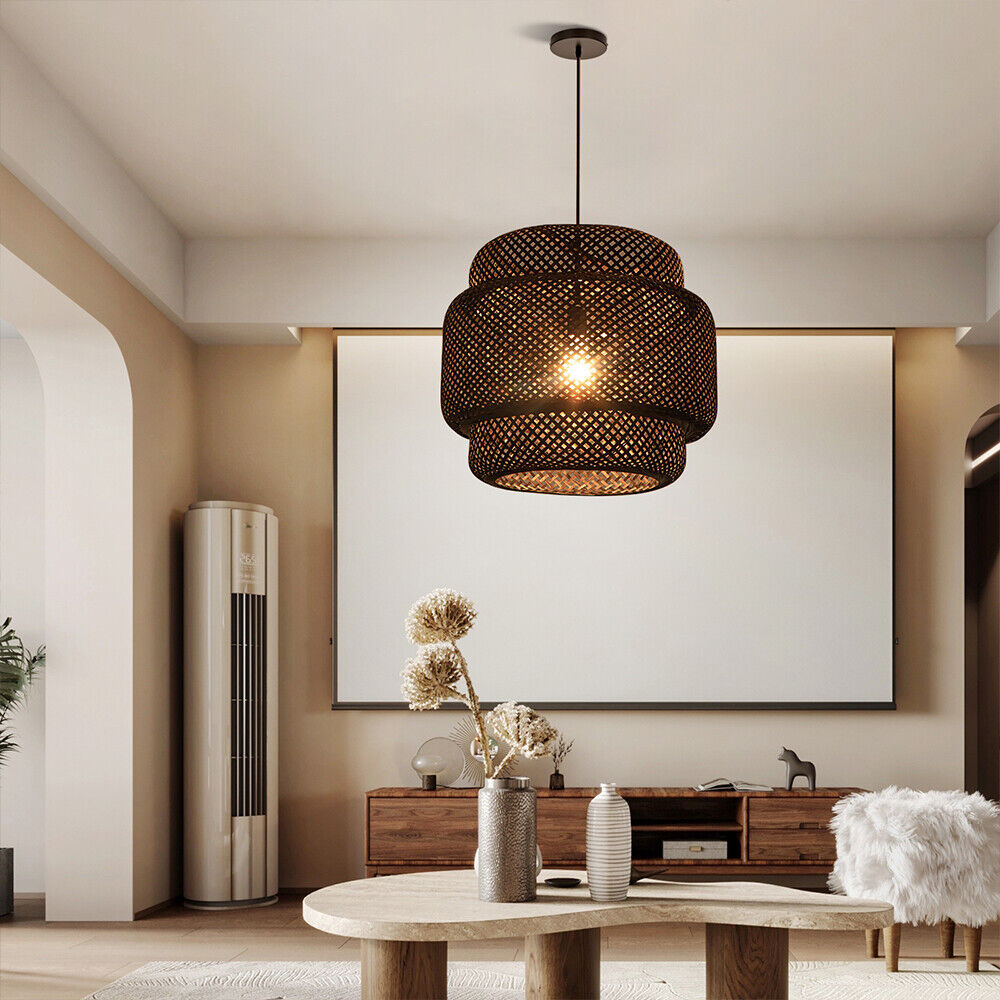 Black Bamboo Kitchen Pendant Light