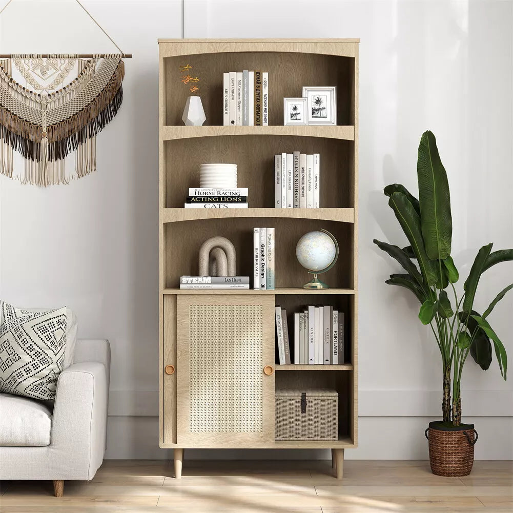Harris Tall Rattan Bookcase Bookshelf