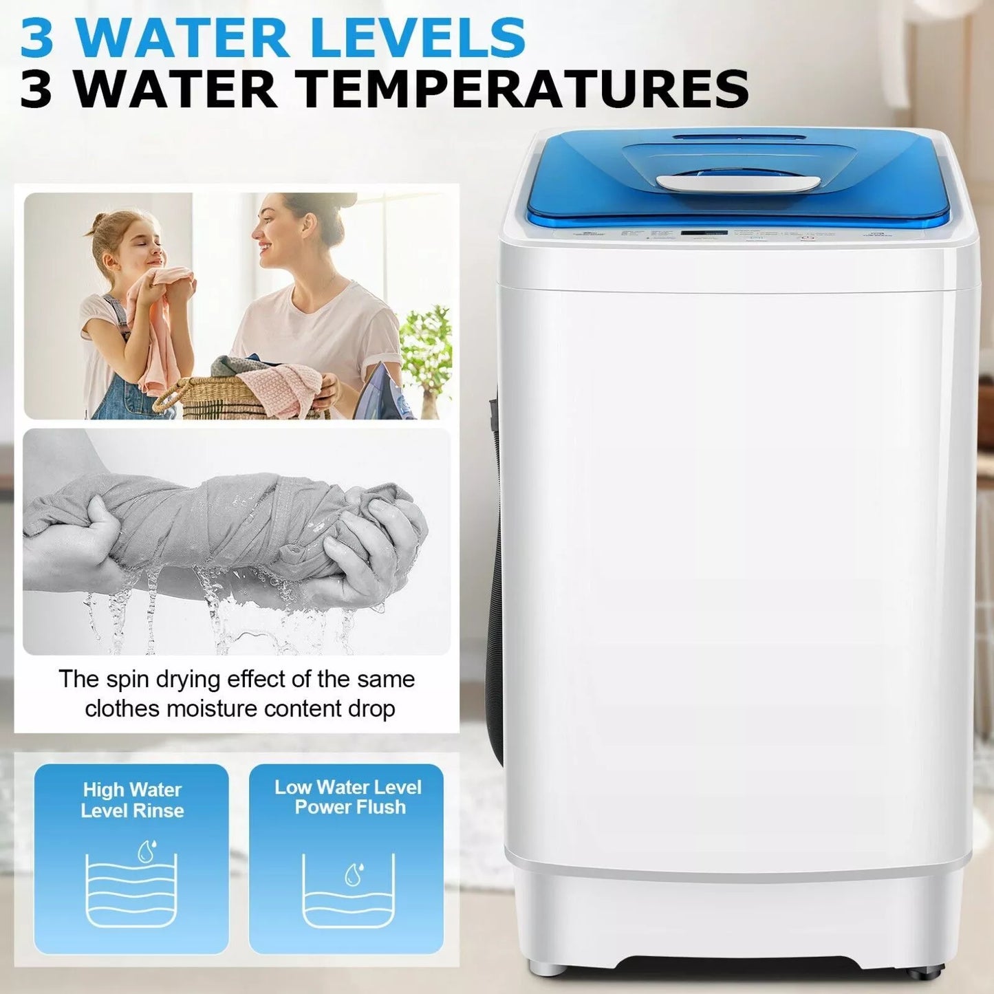 17.8lbs Portable Apartment Ventless Washer & Dryer Combo