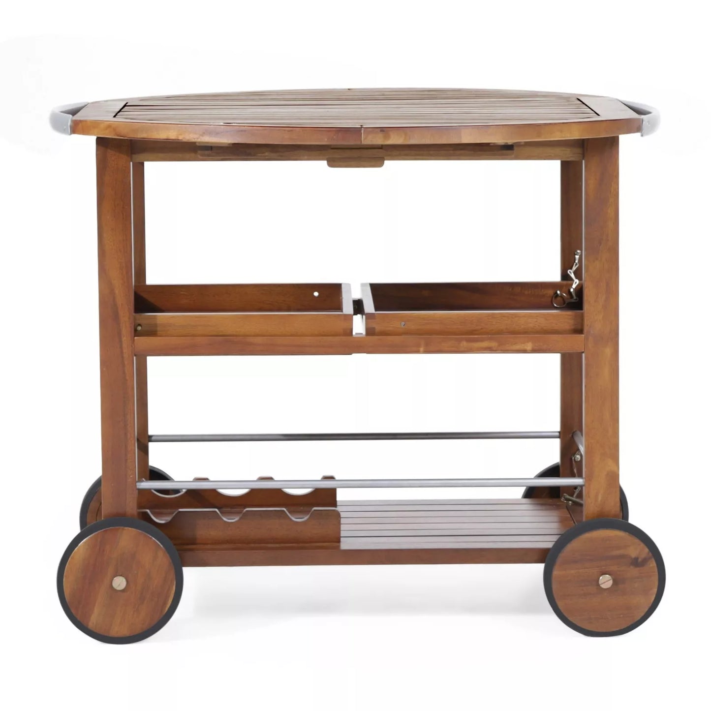 Wood Rolling Beverage Bar Cart