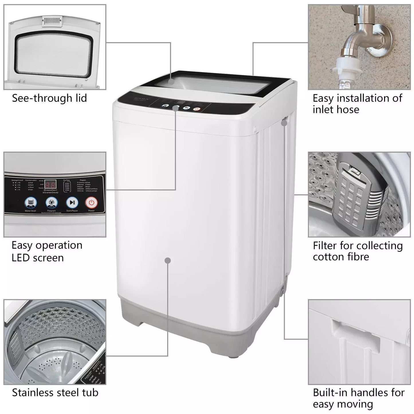 13.3lbs Portable Apartment Ventless Washer & Dryer Combo