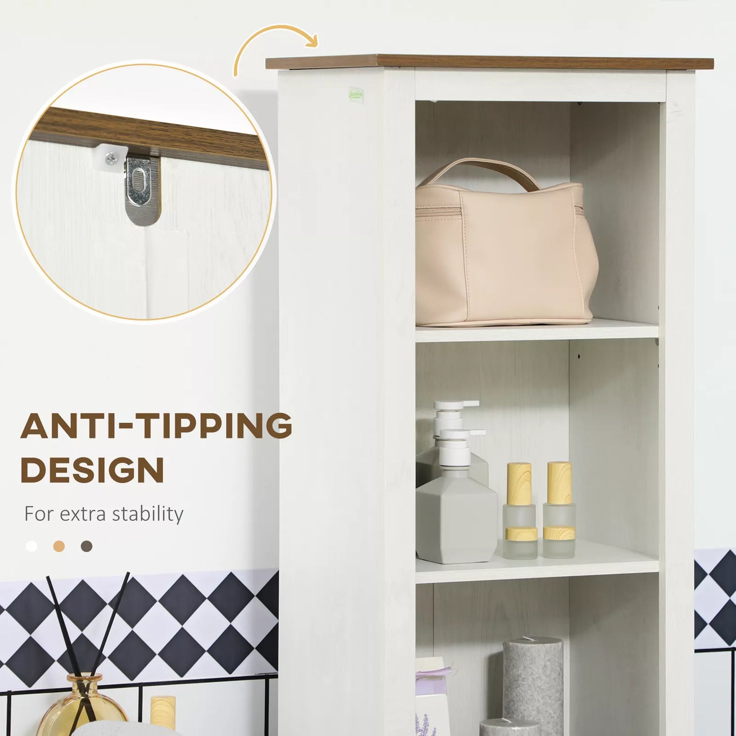 Farmhouse Freestanding Bathroom Linen Cabinet