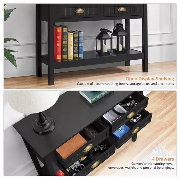 Chanel Black Narrow Entryway Table