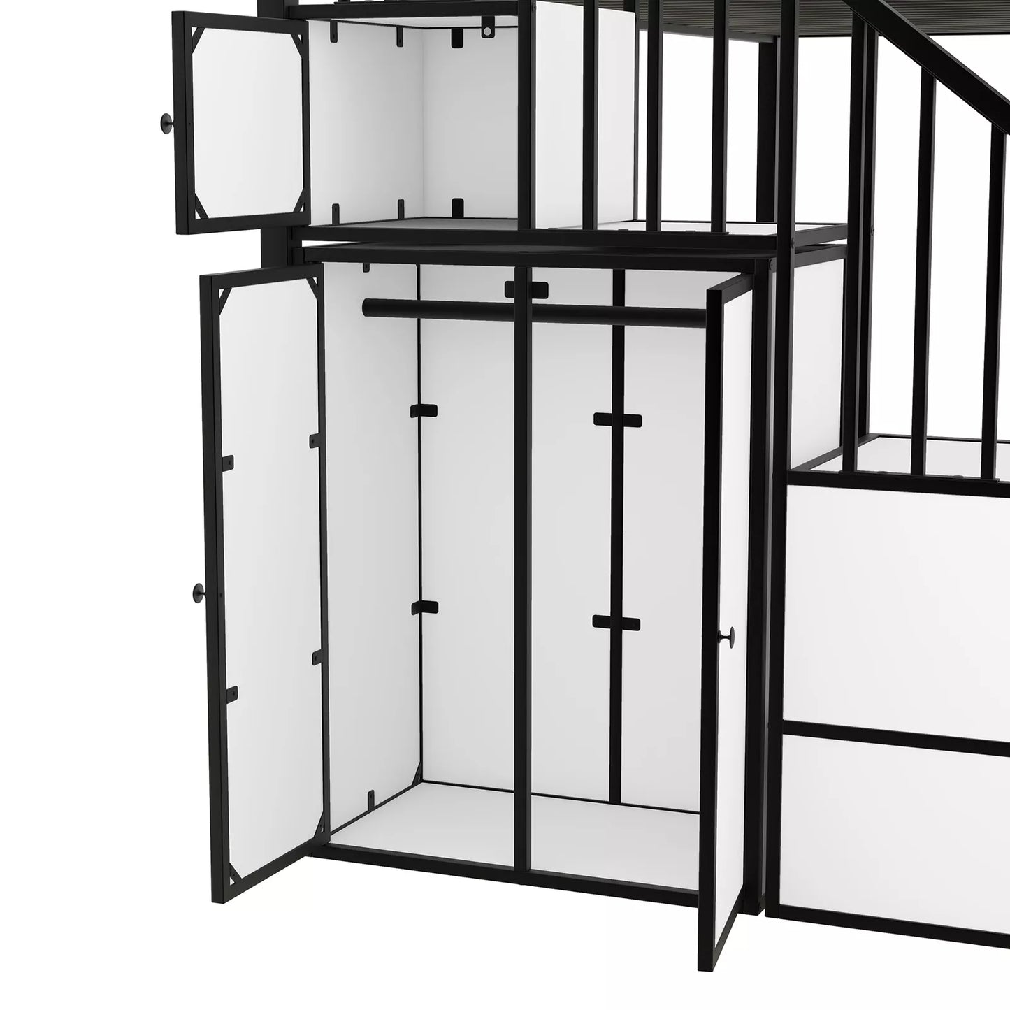 Moody Twin Over Twin Kids Bunk Bed With Stairs
