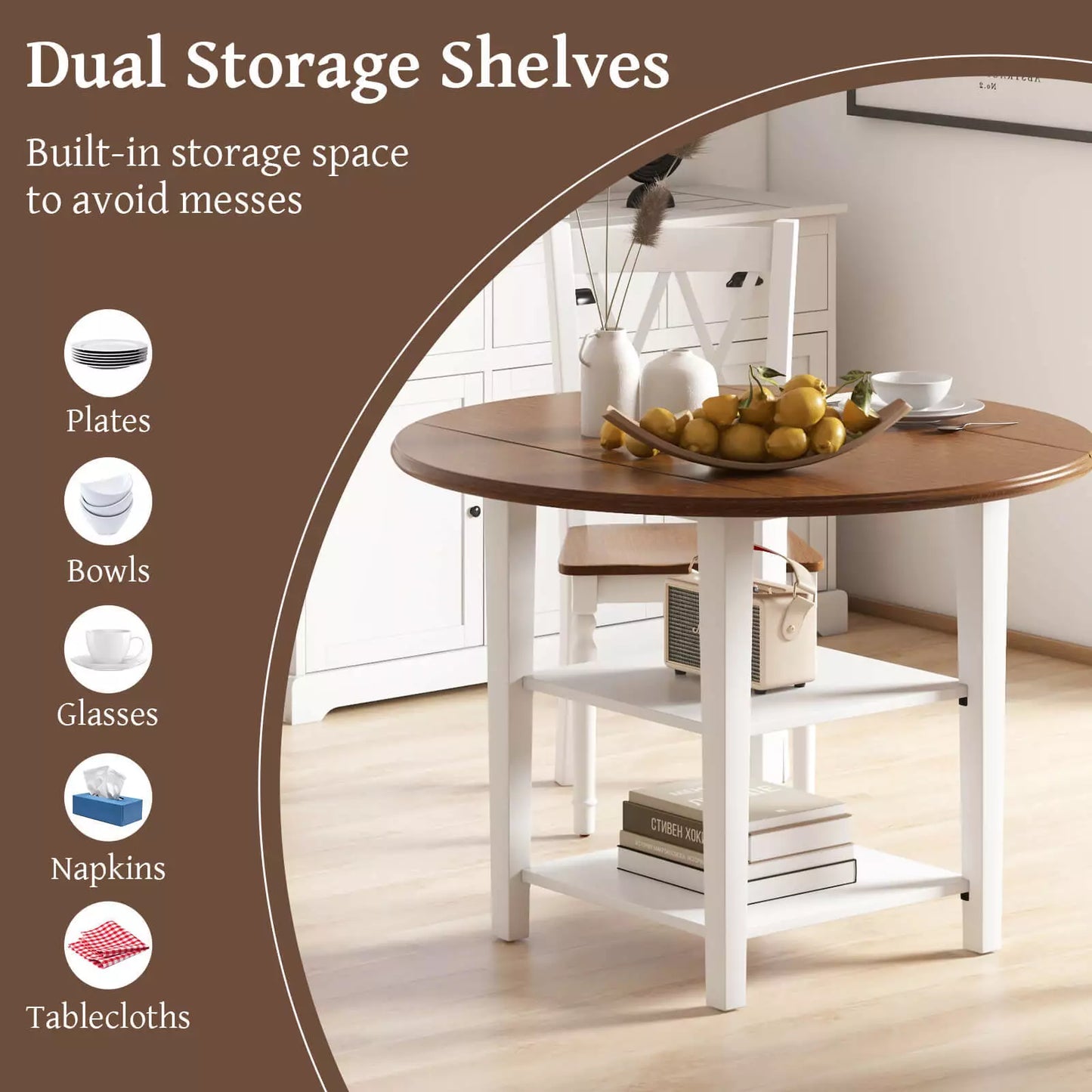 Lowe Round Drop Leaf Dining Table