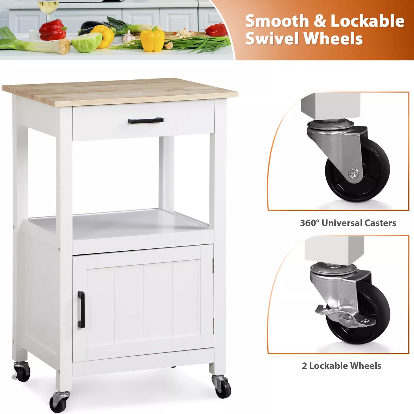 Lance Small Rolling Kitchen Island