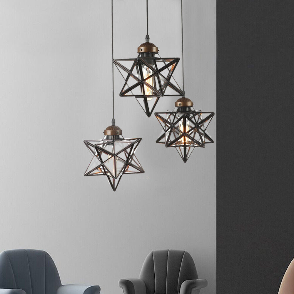 Glass Star Kitchen Pendant Light