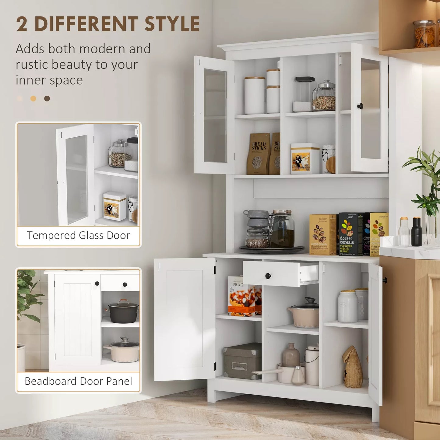 Faris Kitchen Pantry Cabinet Hutch