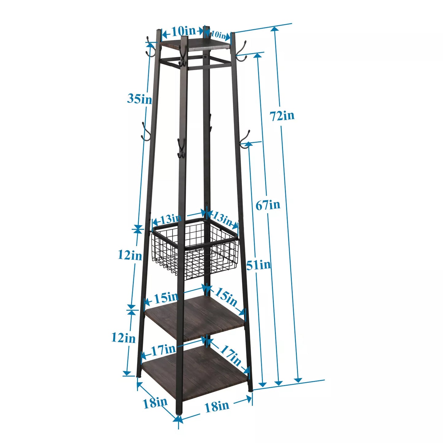 Ann Antique Coat & Clothes Rack Stand