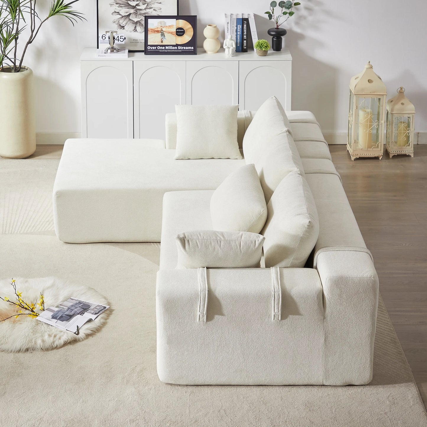 Modern Modular L Shaped Sectional Sleeper Couch