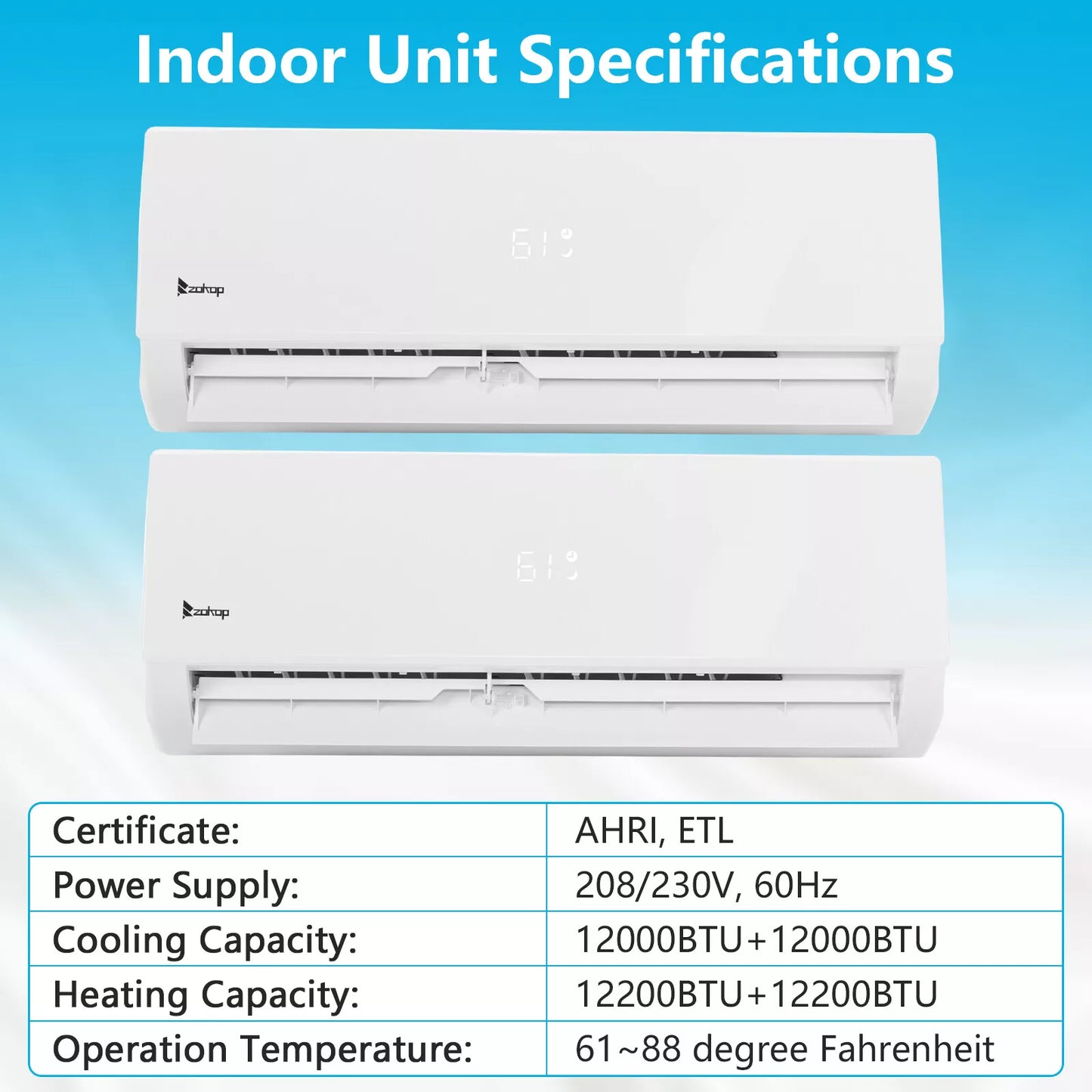 18000 BTU Mini Split Heat Pump Air Conditioner