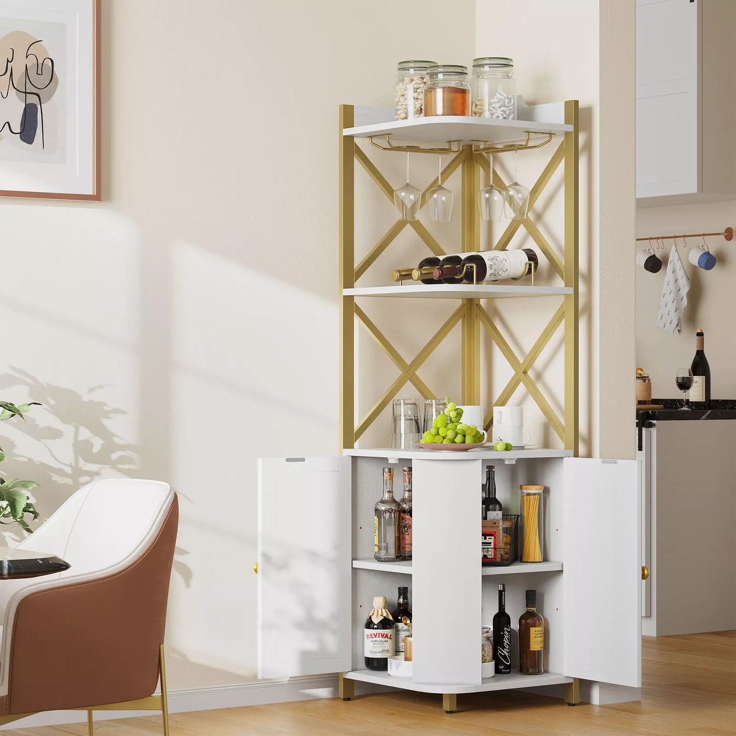 Salas Corner Kitchen Pantry Cabinet