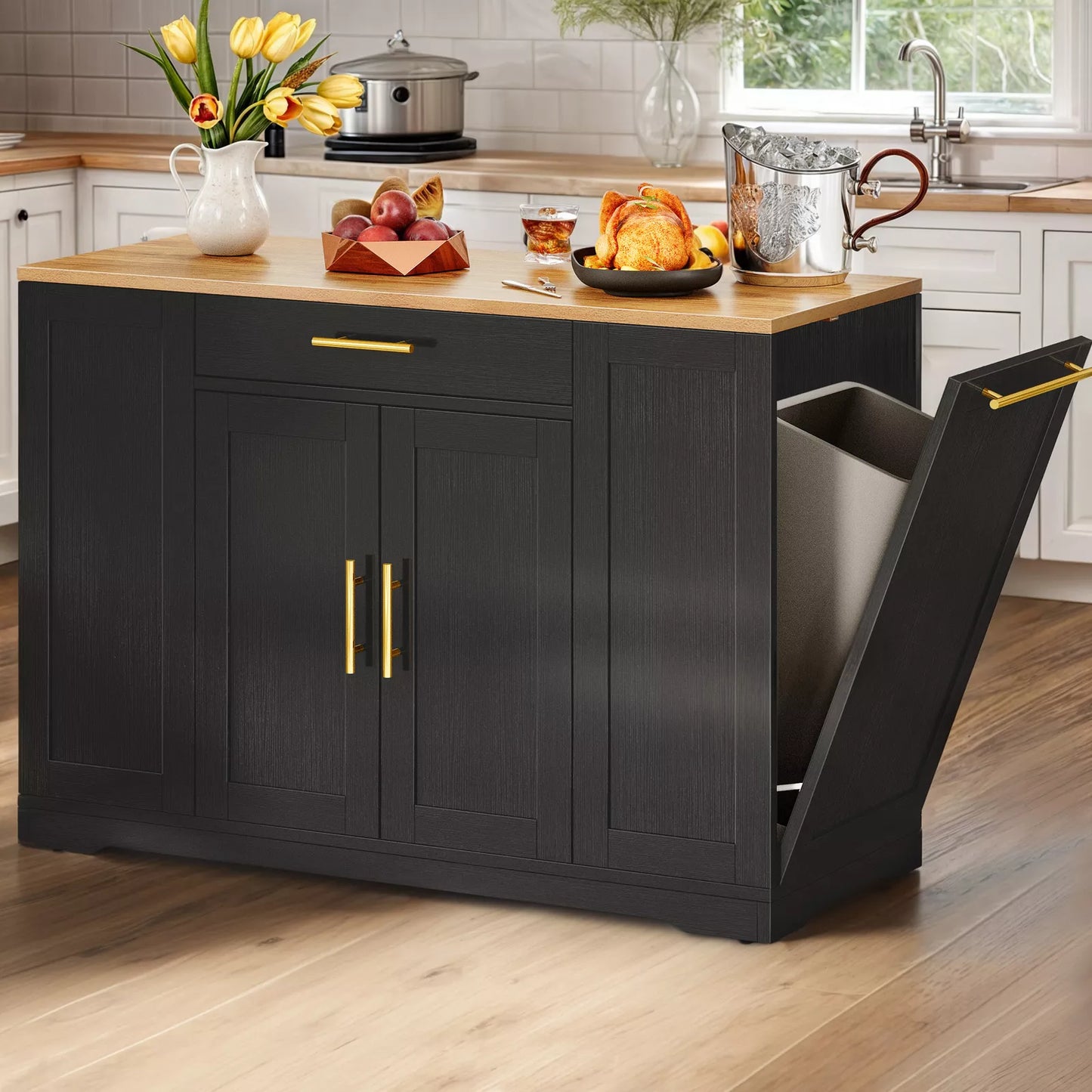 Boyle Kitchen Trash Can Cabinet