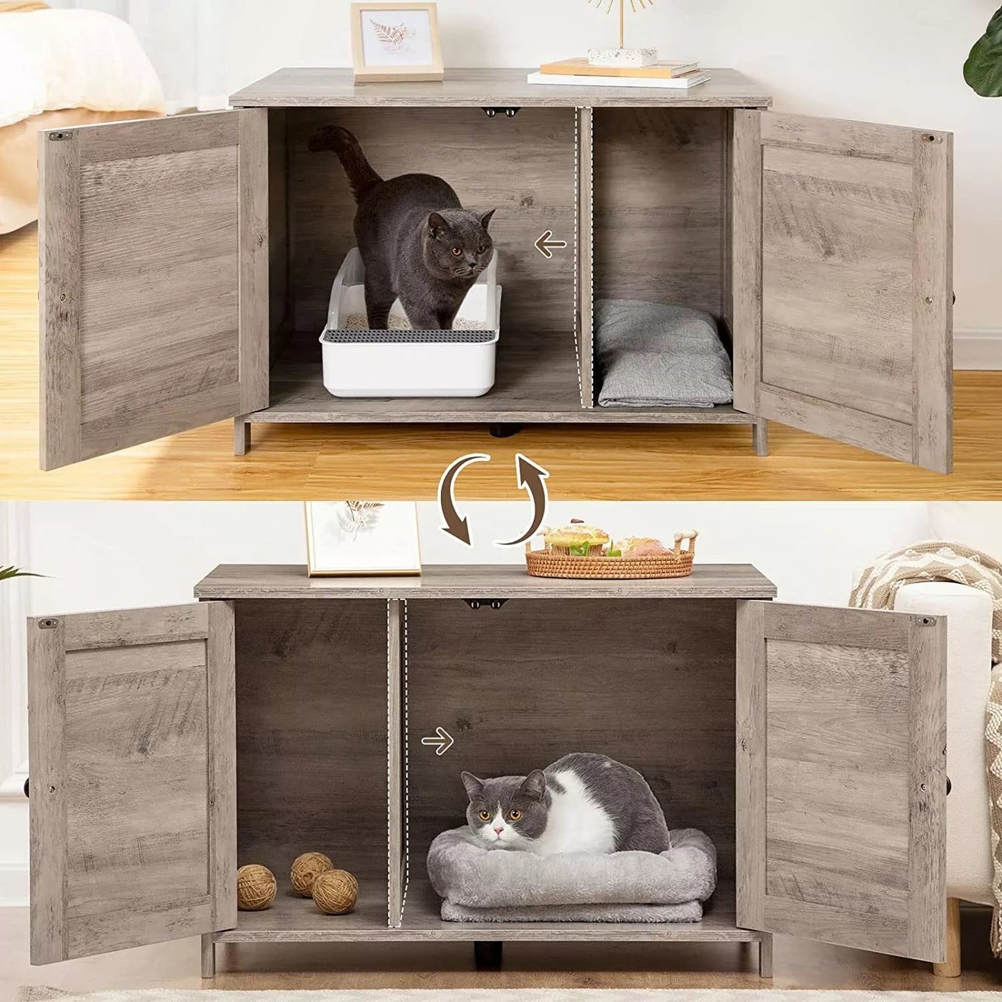 Evans Cat Litter Box Enclosure Furniture Canva Home