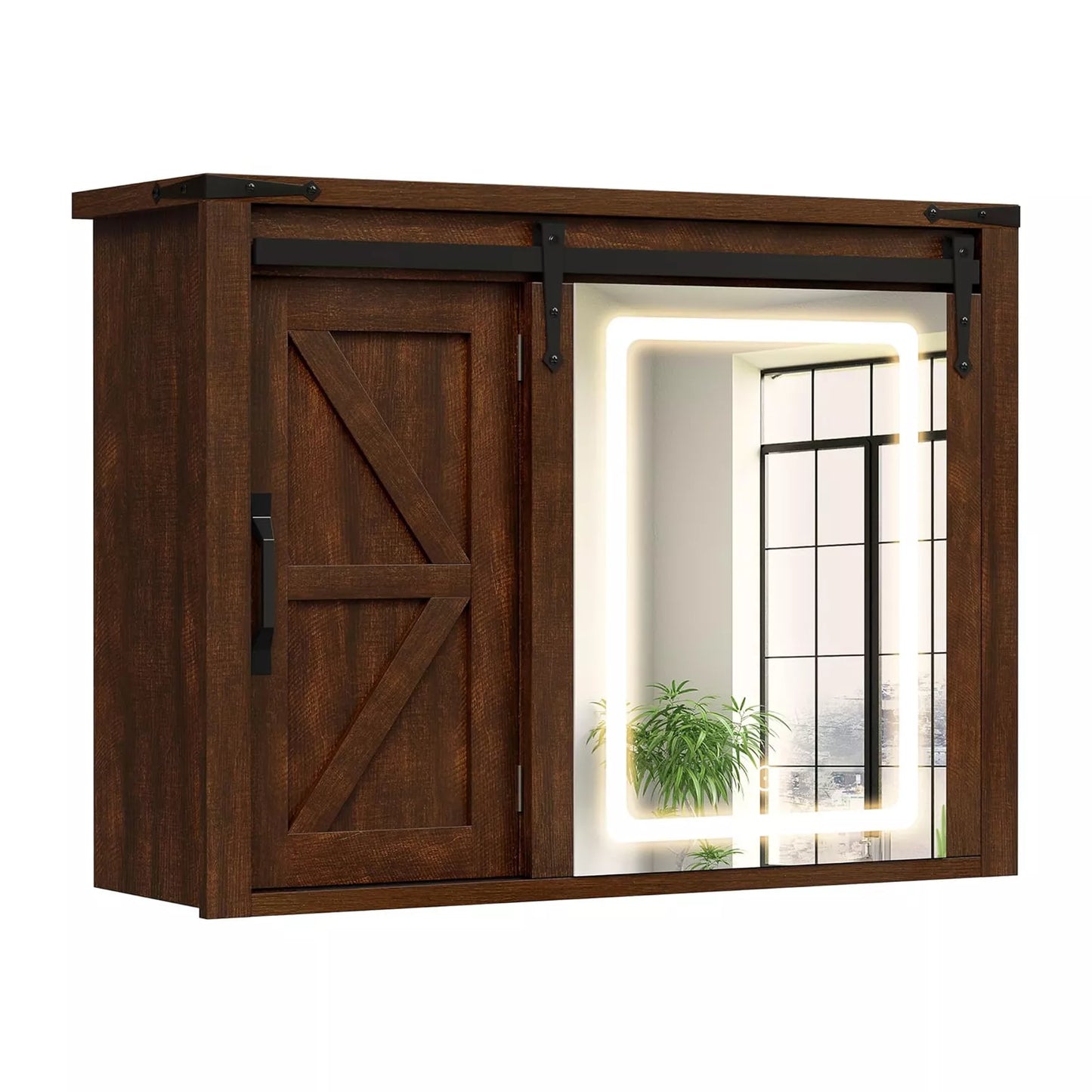 Seth Farmhouse Wall Mount Lighted Medicine Cabinet