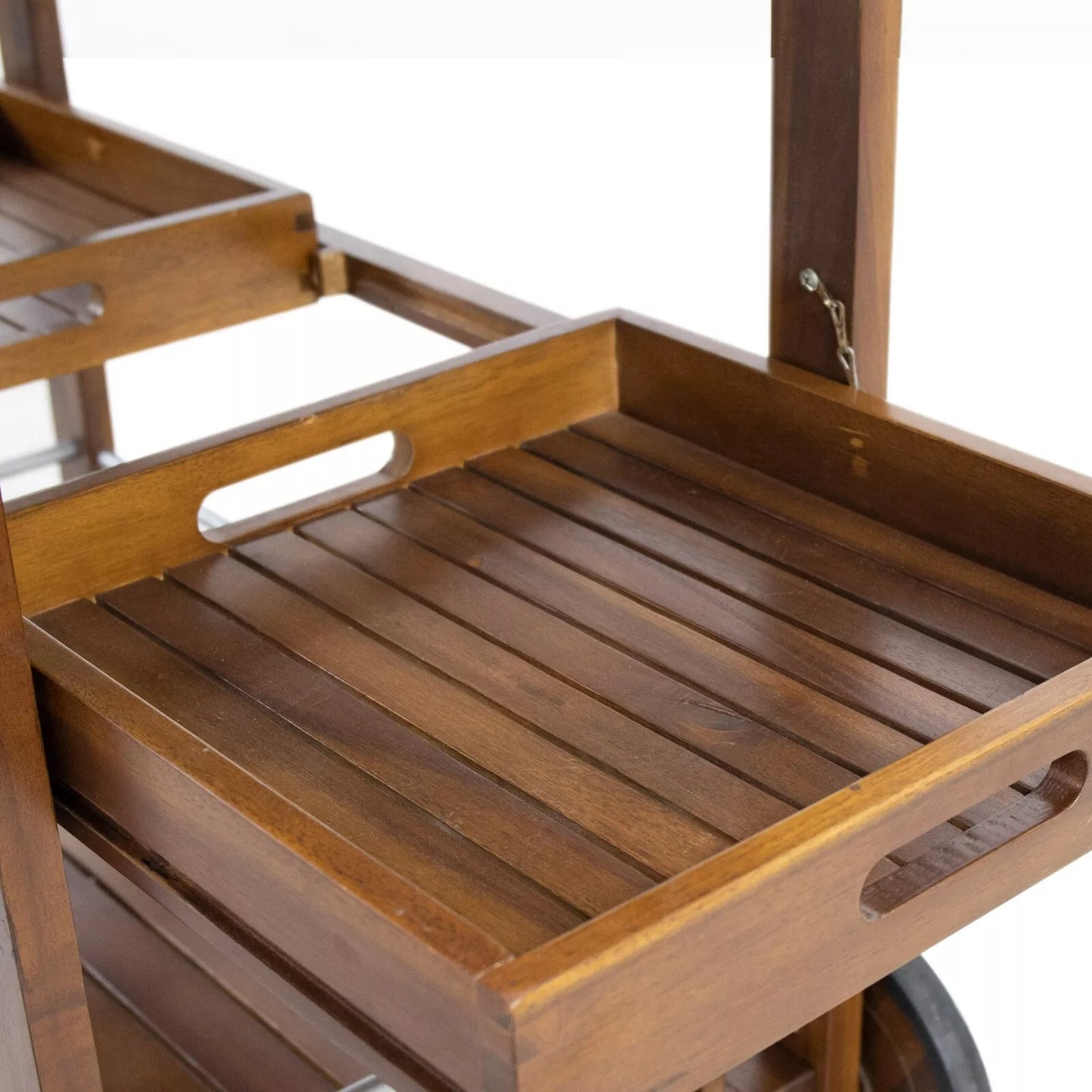 Wood Rolling Beverage Bar Cart