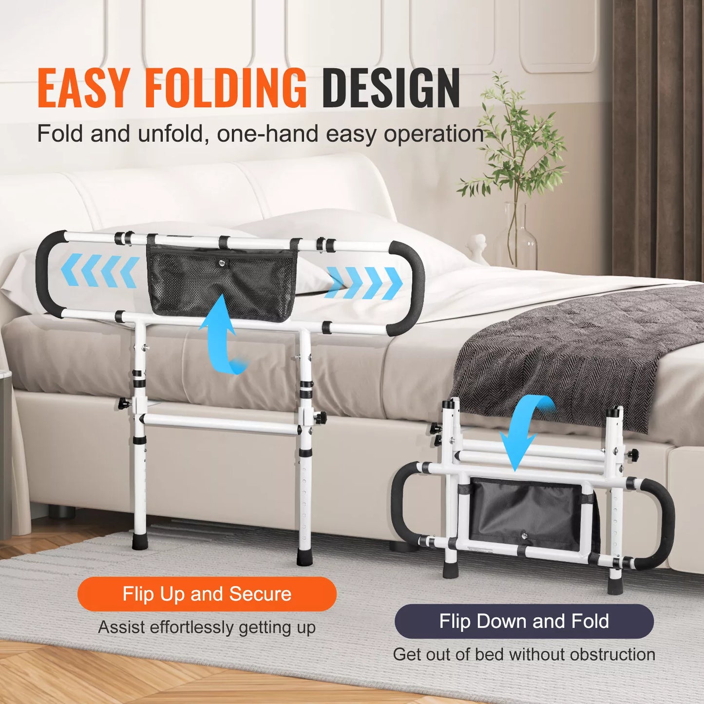 Senior Safety Bed Rail (Collapsible Handle)