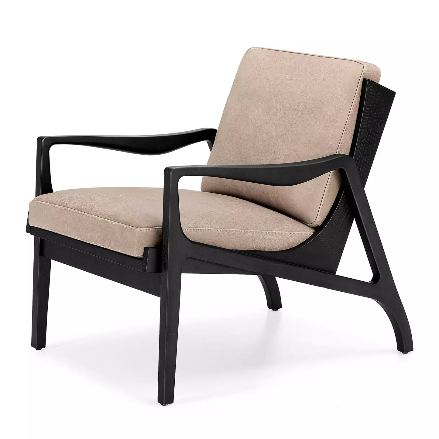 Erin Leather Mid Century Accent Armchair