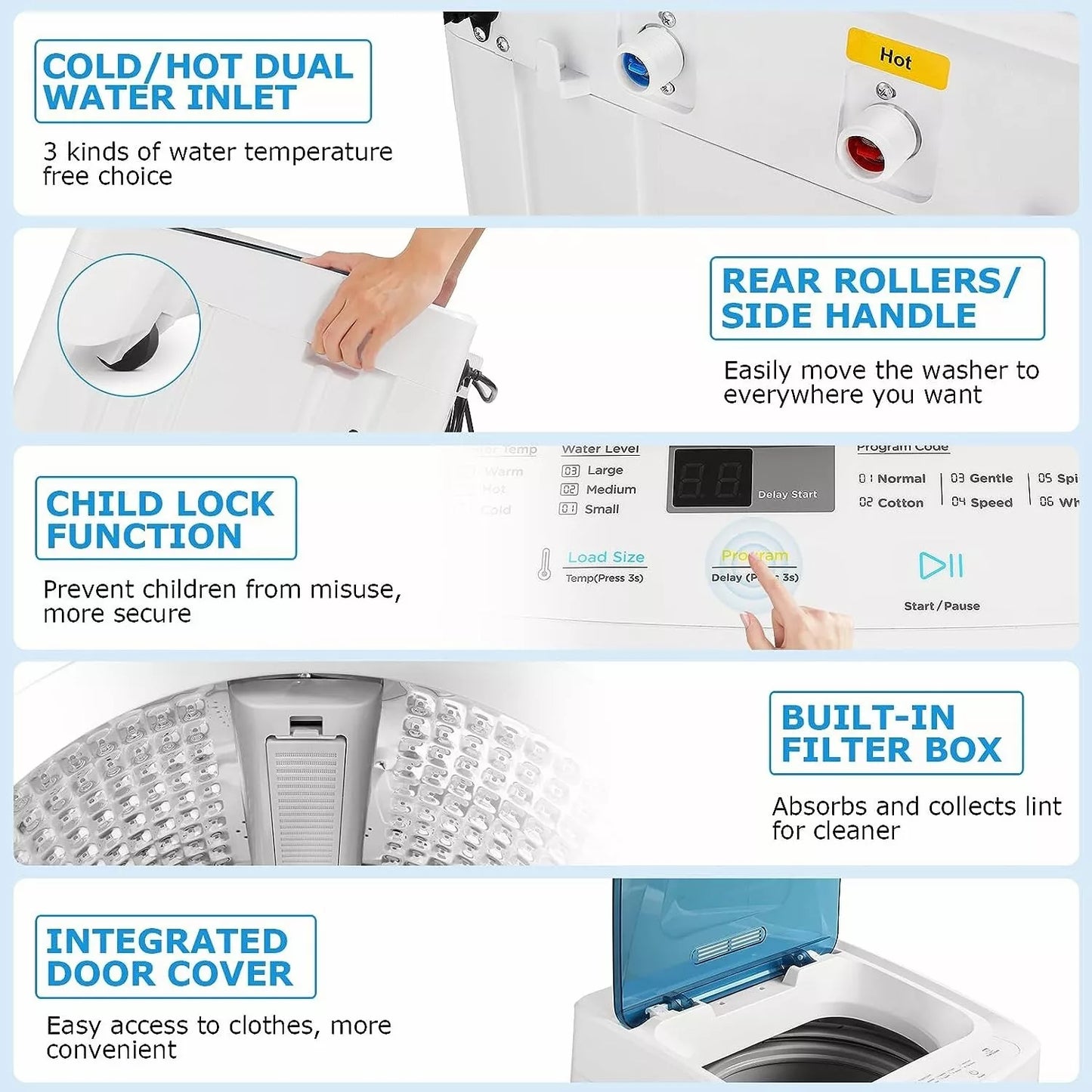 17.8lbs Portable Apartment Ventless Washer & Dryer Combo