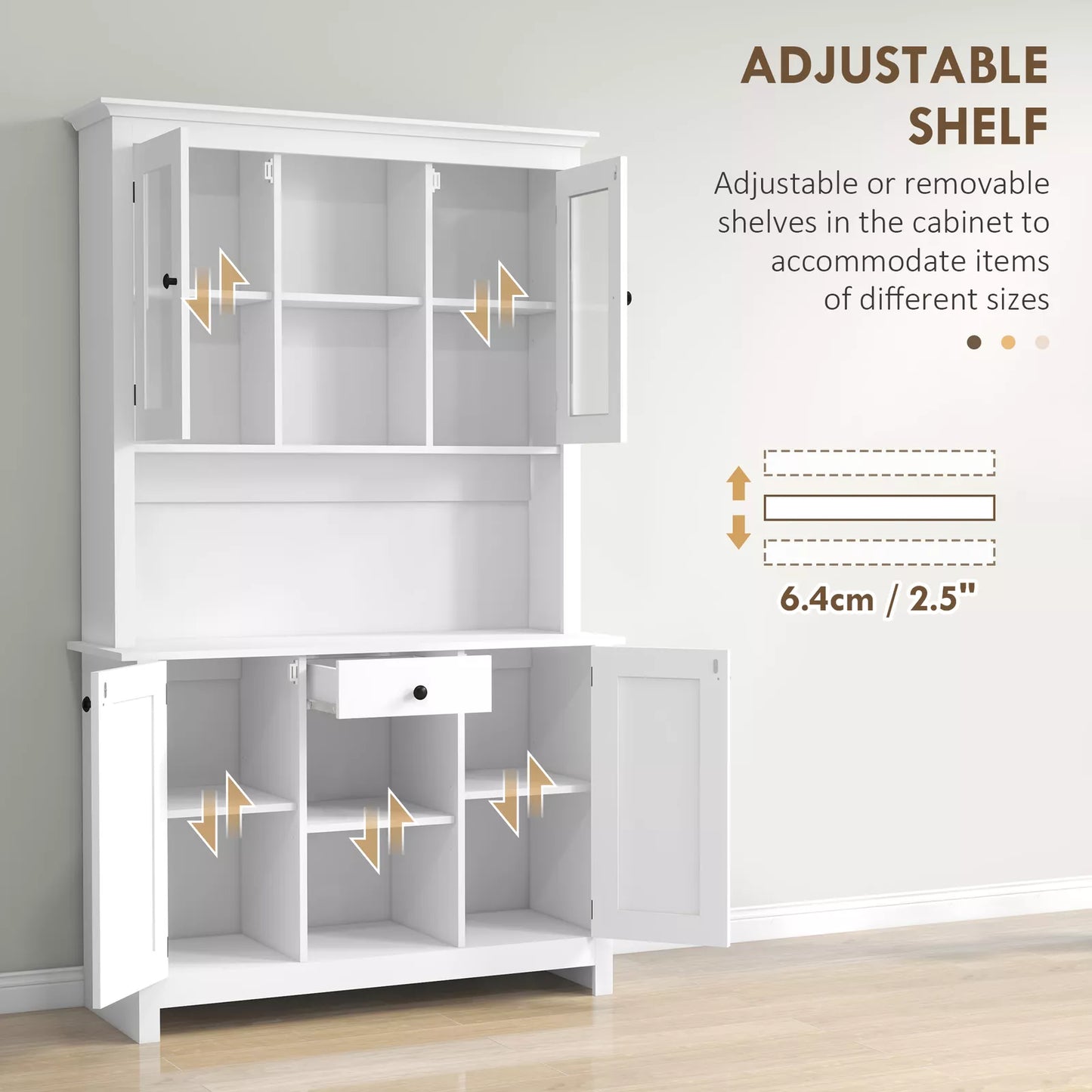 Faris Kitchen Pantry Cabinet Hutch