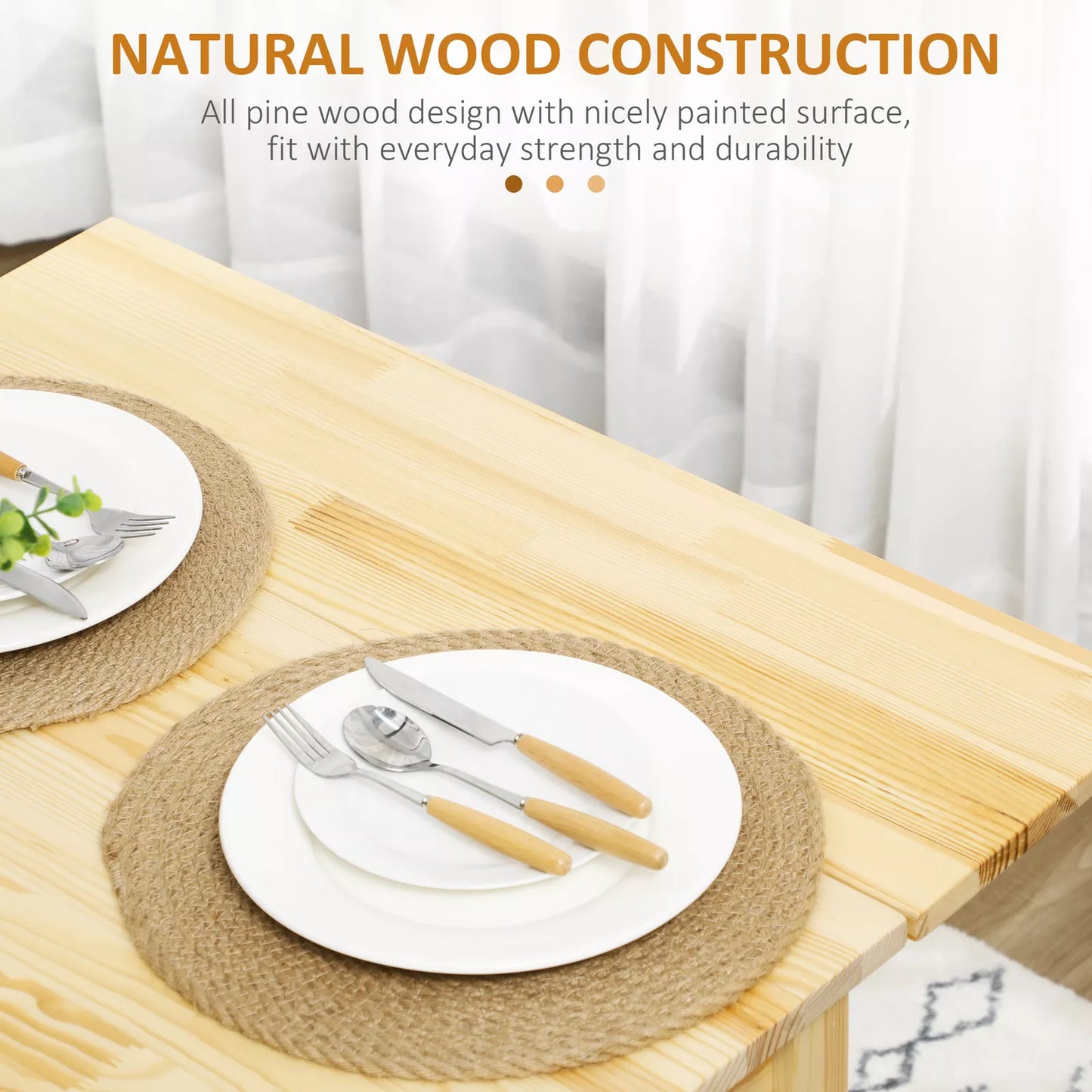Zahra Wooden Space Saving Drop Leaf Dining Table