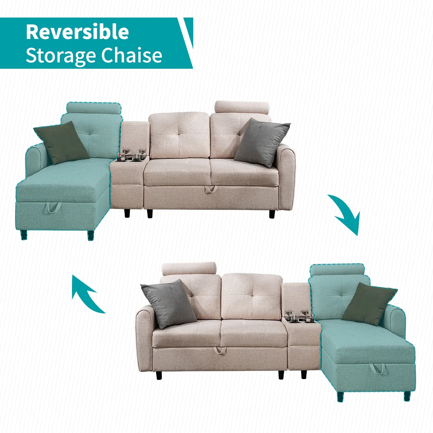 L Shaped Sectional Couch With Storage