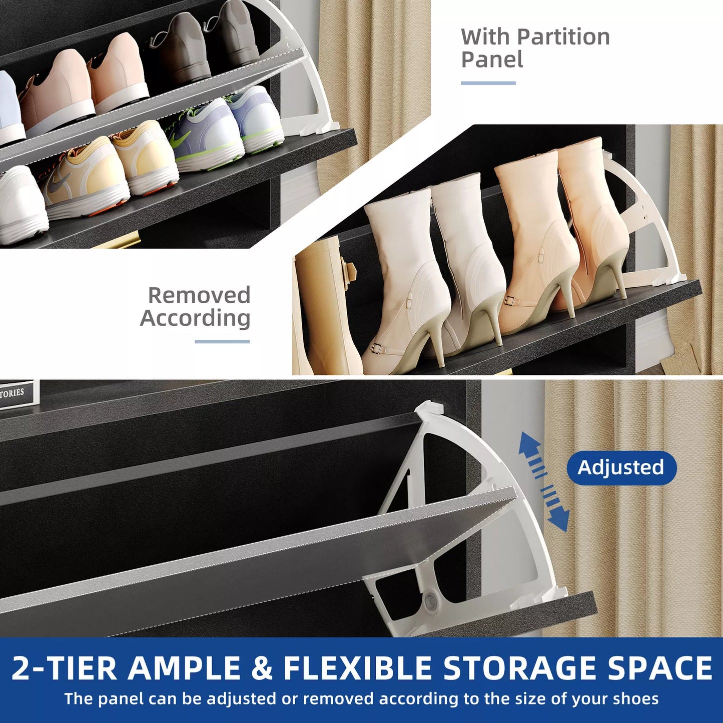 Ryan Large Modern Narrow Entryway Shoe Cabinet