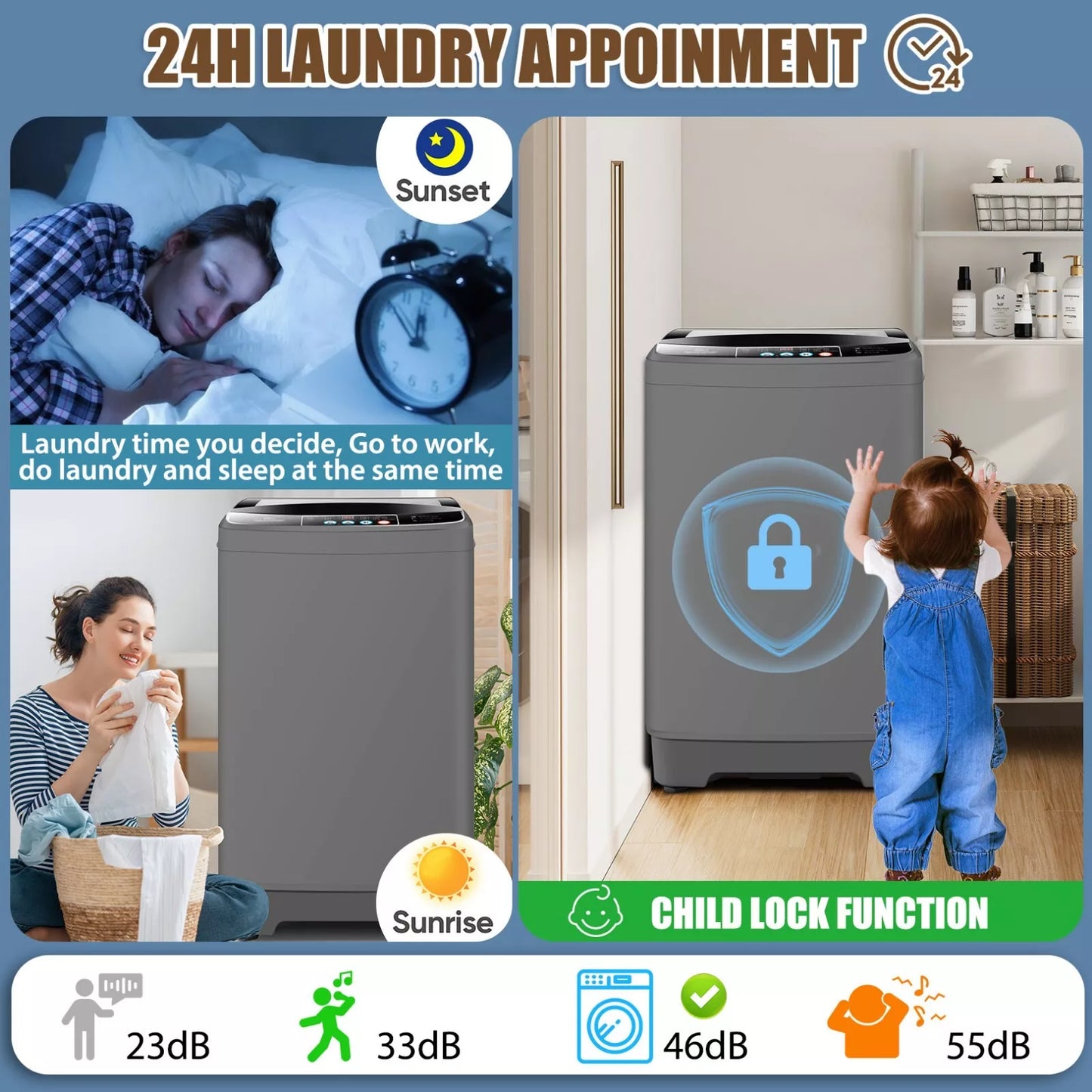 17.8lbs Portable Apartment Ventless Washer & Dryer Combo (Glass)