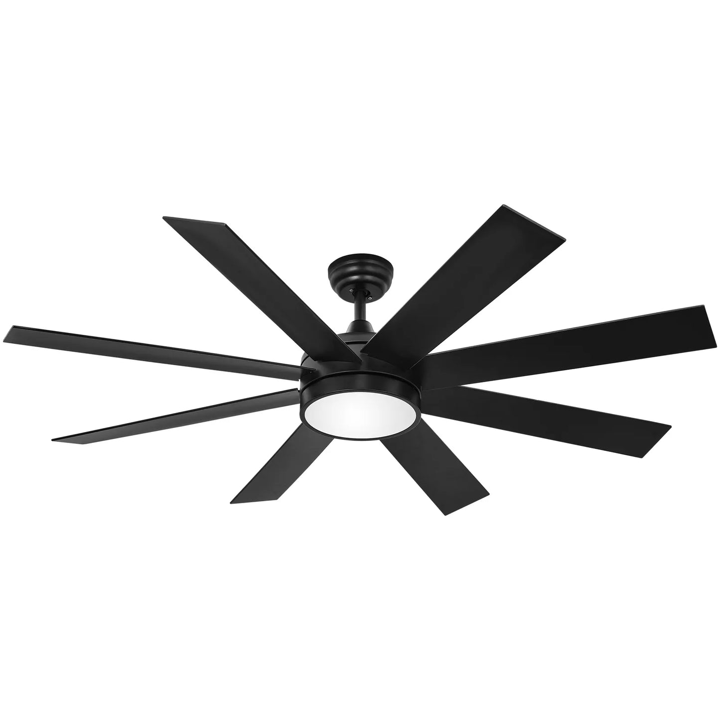 Black Modern Ceiling Fan With Light & Remote