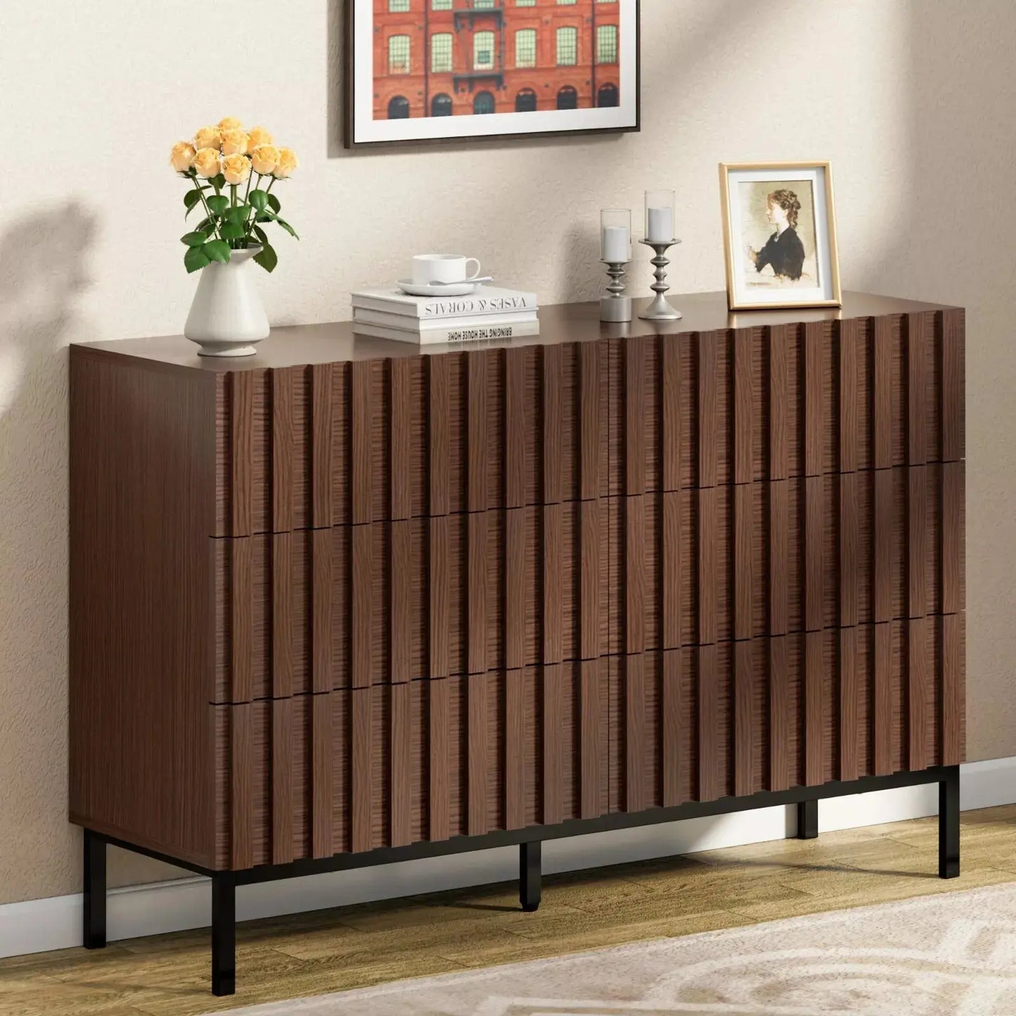 Roth Mid Century 6 Drawer Chest Dresser Canva Home