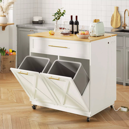 Aoife Dual Kitchen Trash Can Cabinet