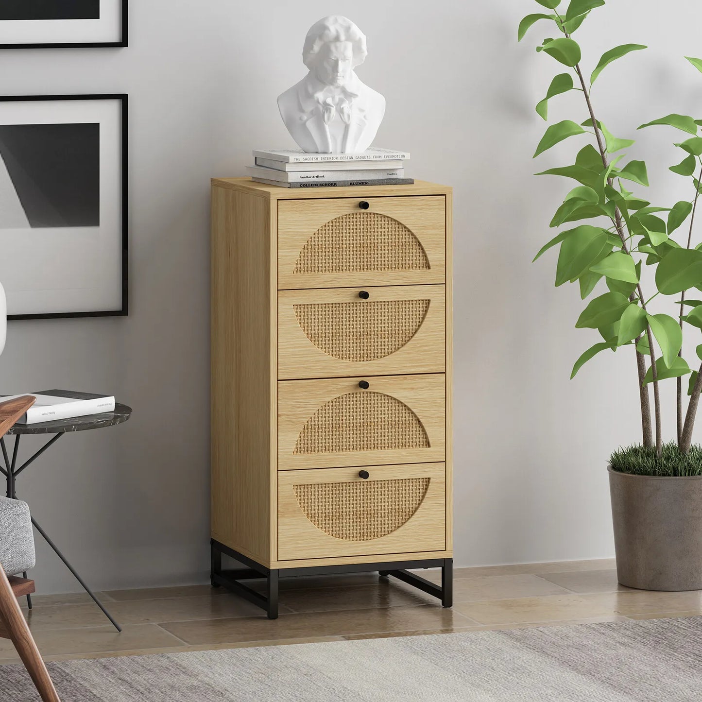 Ruiz Rattan Small 3 Drawer Chest Dresser