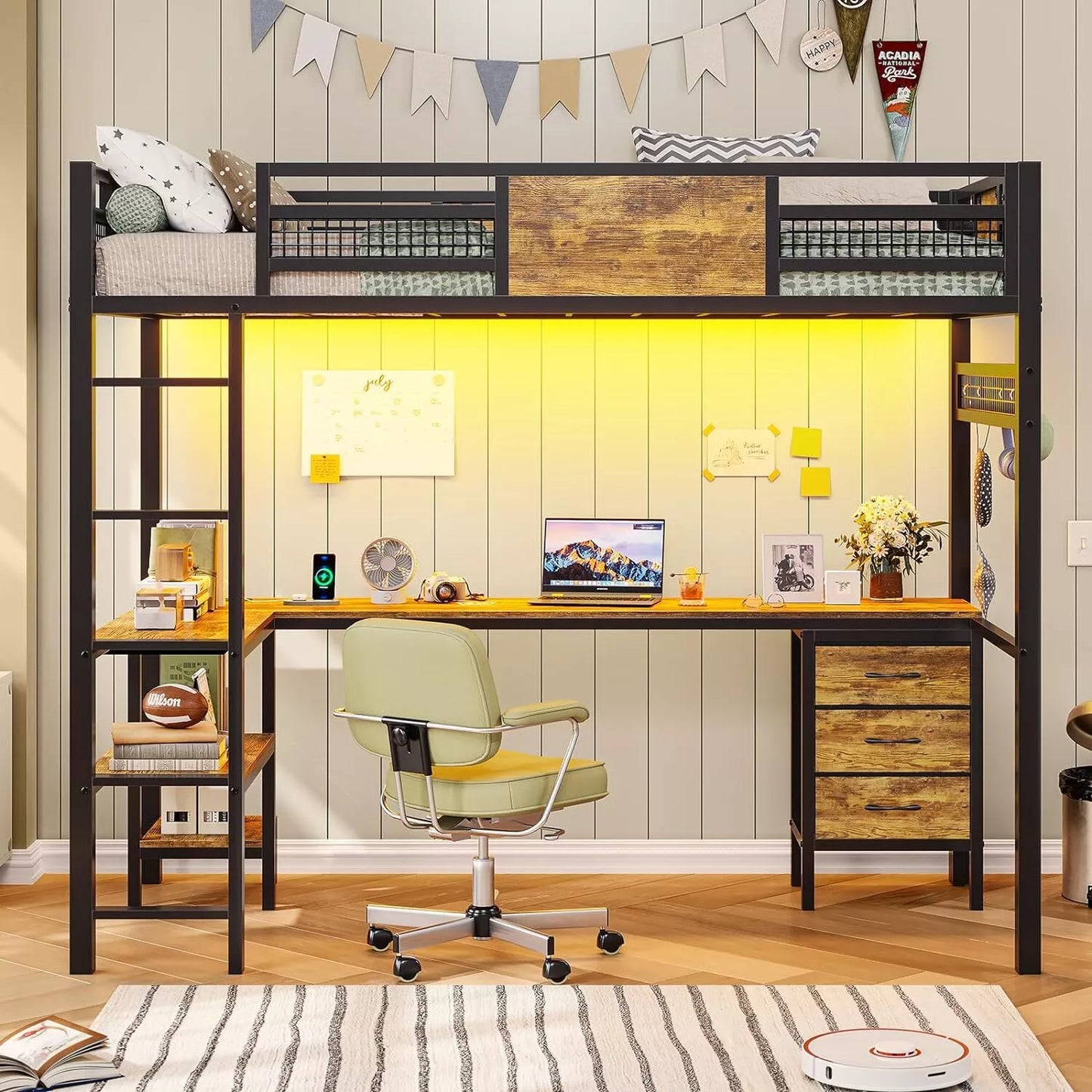 Musa Twin Loft Bed With Desk
