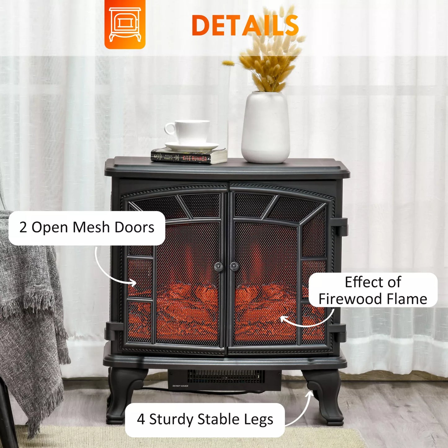 Small Decorative Electric Log Fireplace