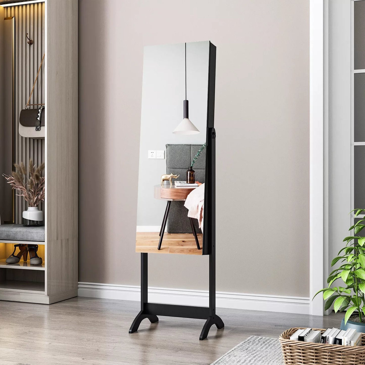 Tina Mirror Jewelry Armoire Cabinet Canva Home