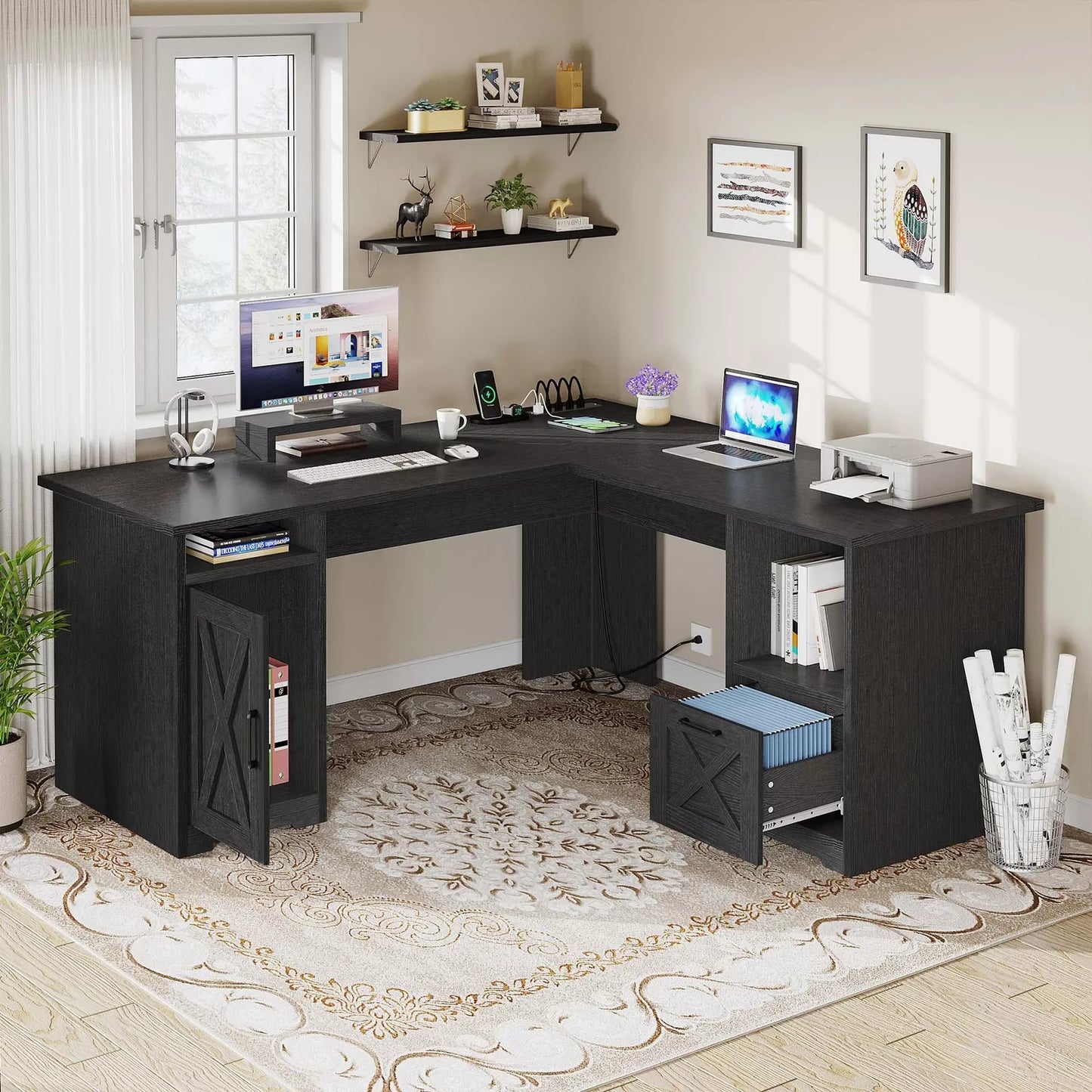 Mae L Shaped Gaming Corner Desk