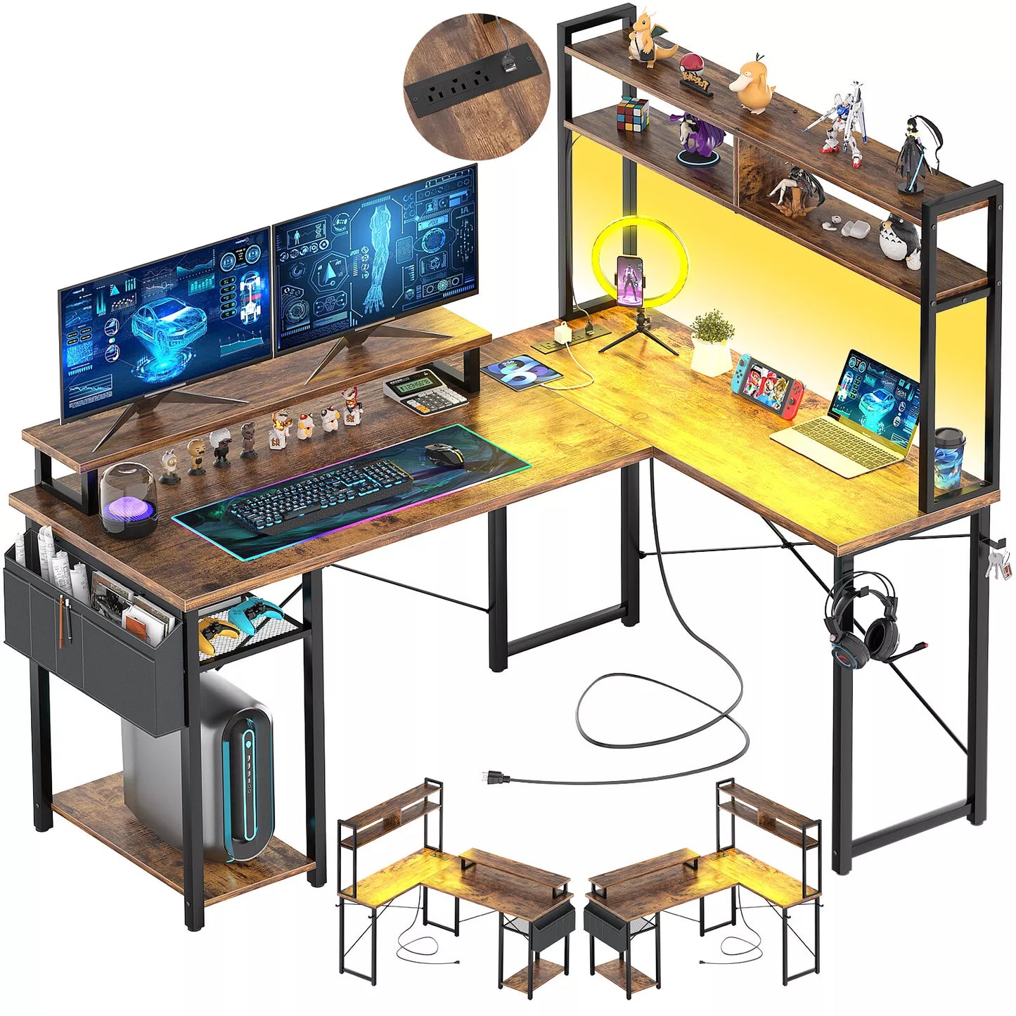 Clark L Shaped Gaming Corner Desk