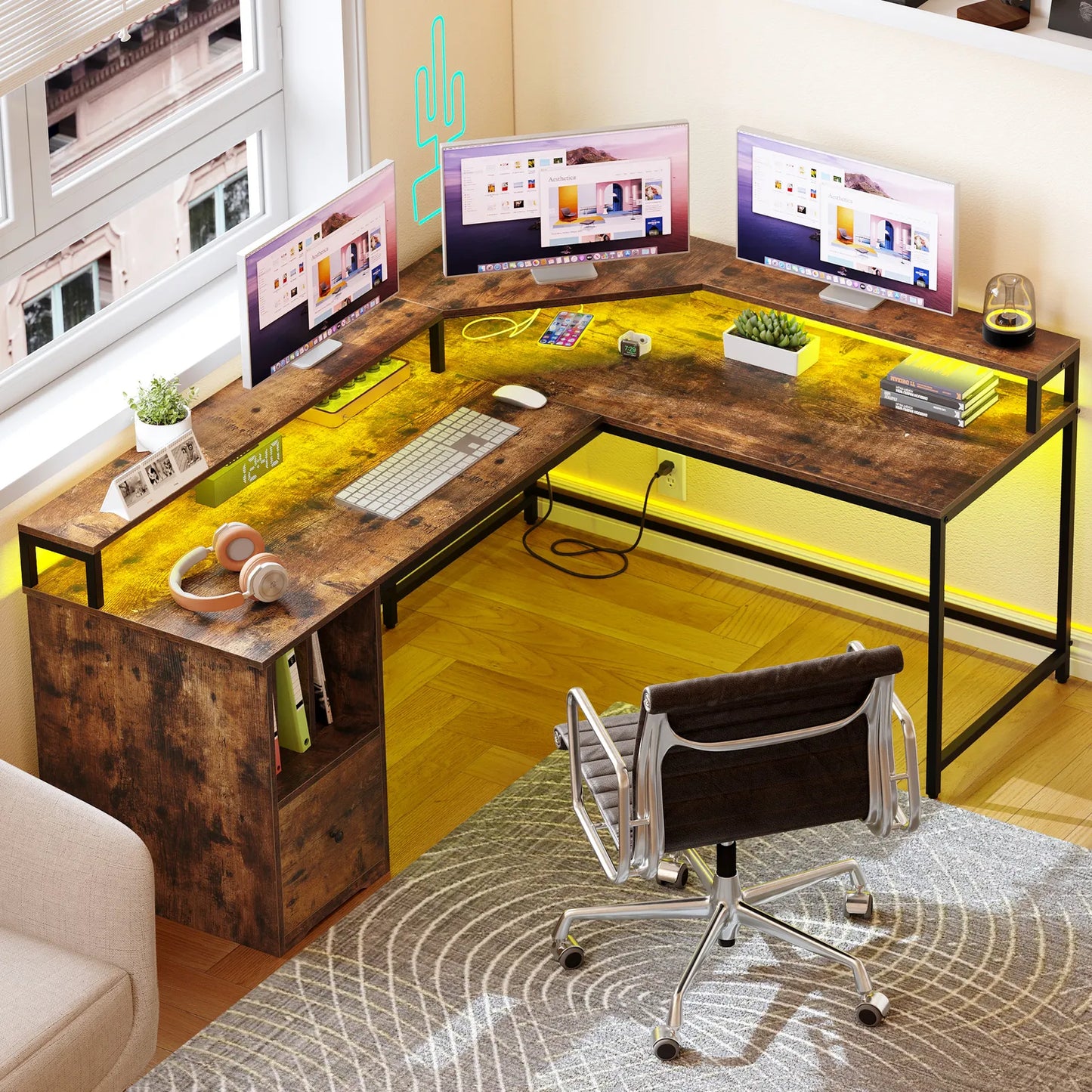 Dexter L Shaped Gaming Corner Desk