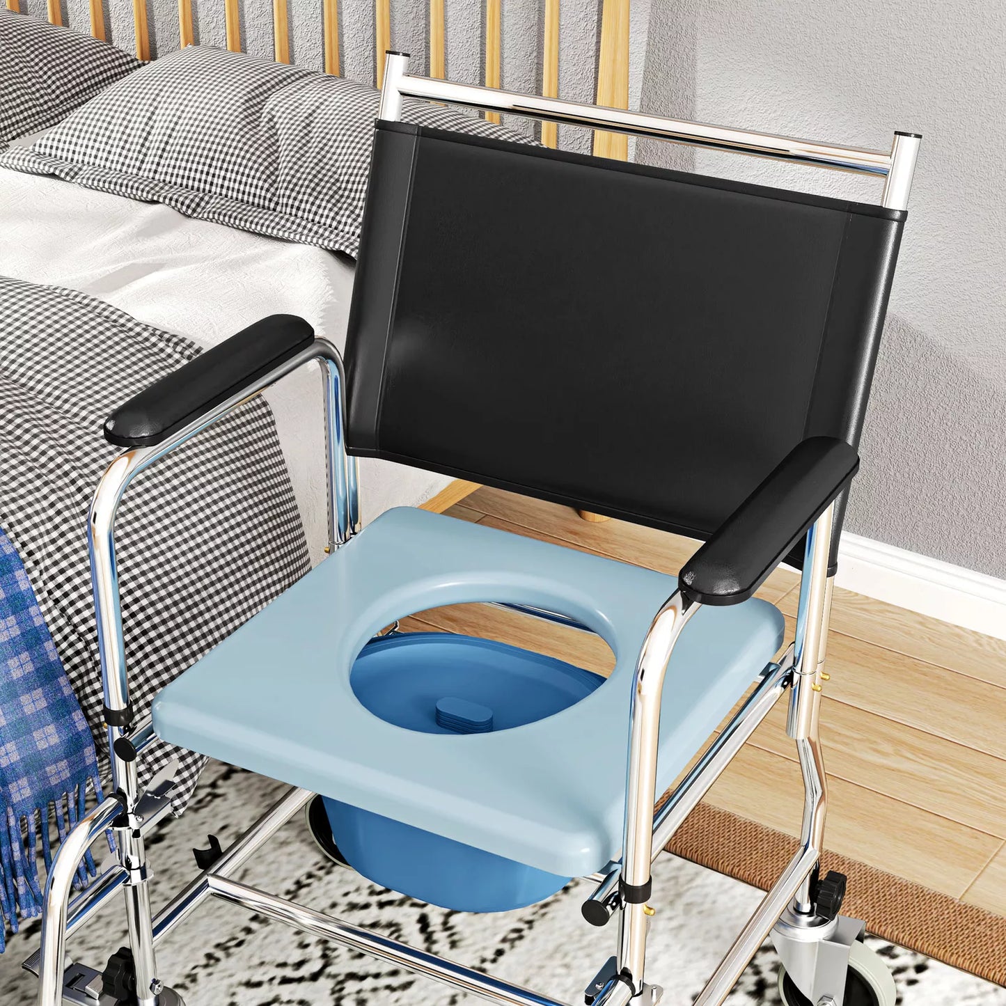 Ophelia Elderly Shower Commode Wheelchair