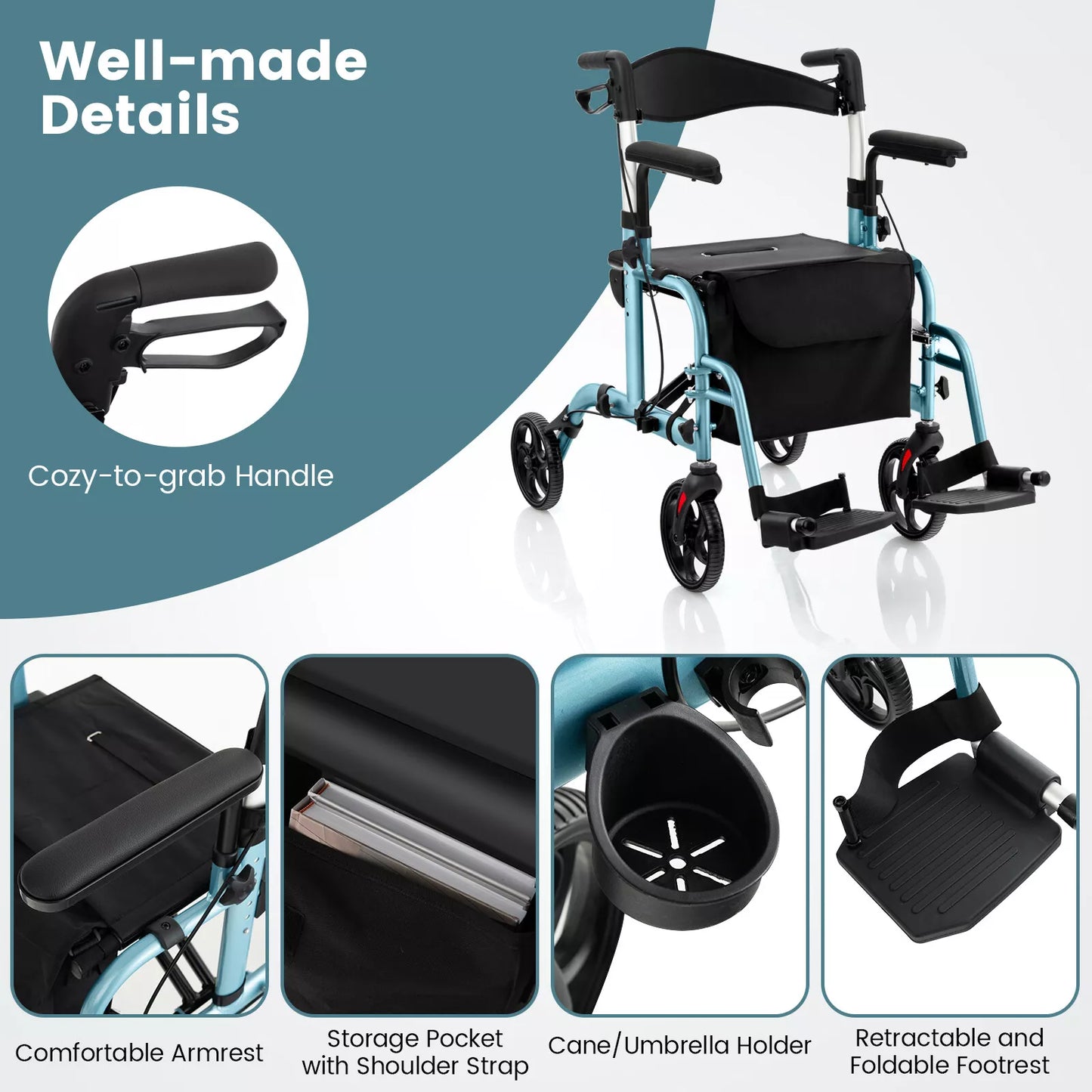 Owain Rollator Walker With Seat