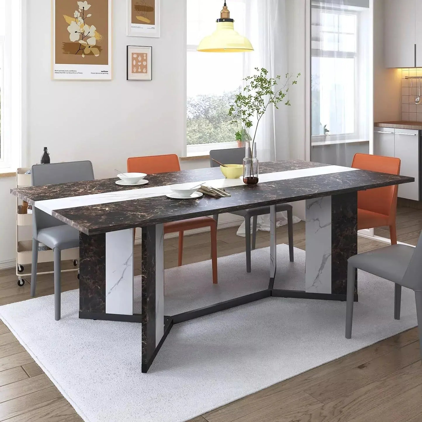 Rafe Marble Dining Table For 8 Canva Home