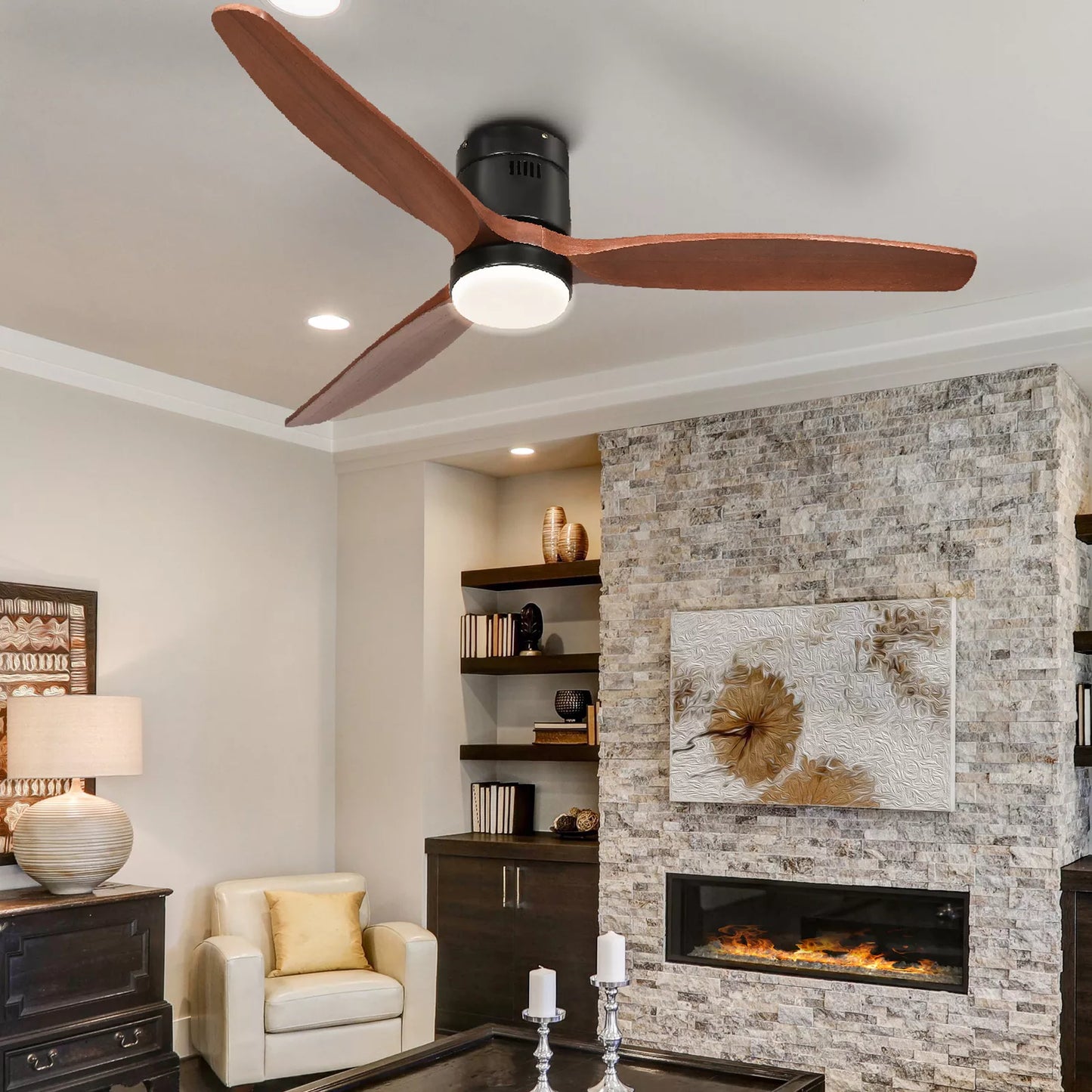 Farmhouse Ceiling Fan With Light & Remote