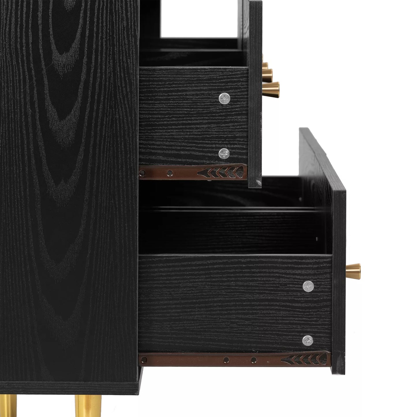 Ela Rattan Black 6 Drawer Chest Dresser