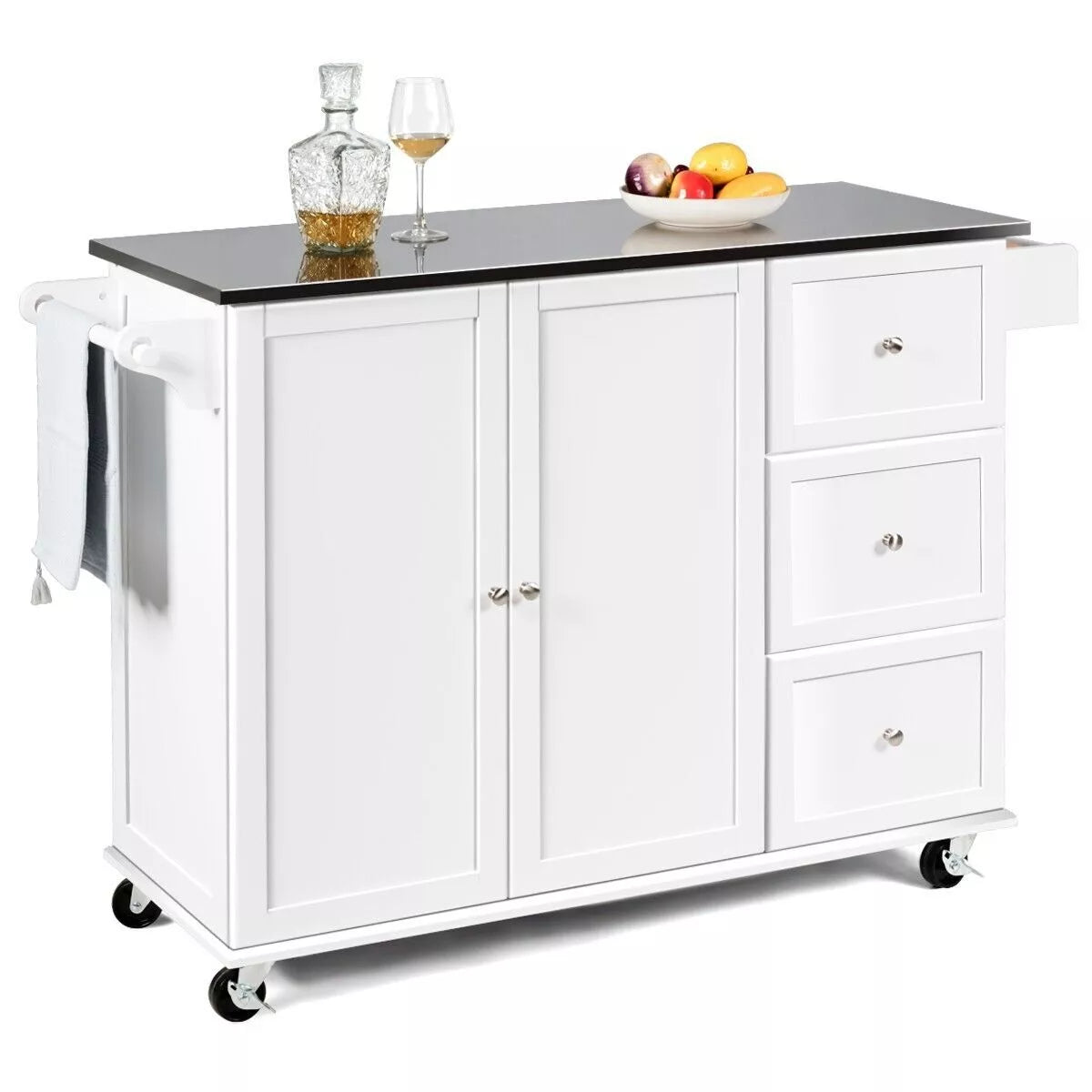 Hardy Kitchen Island With Wheels & Seating