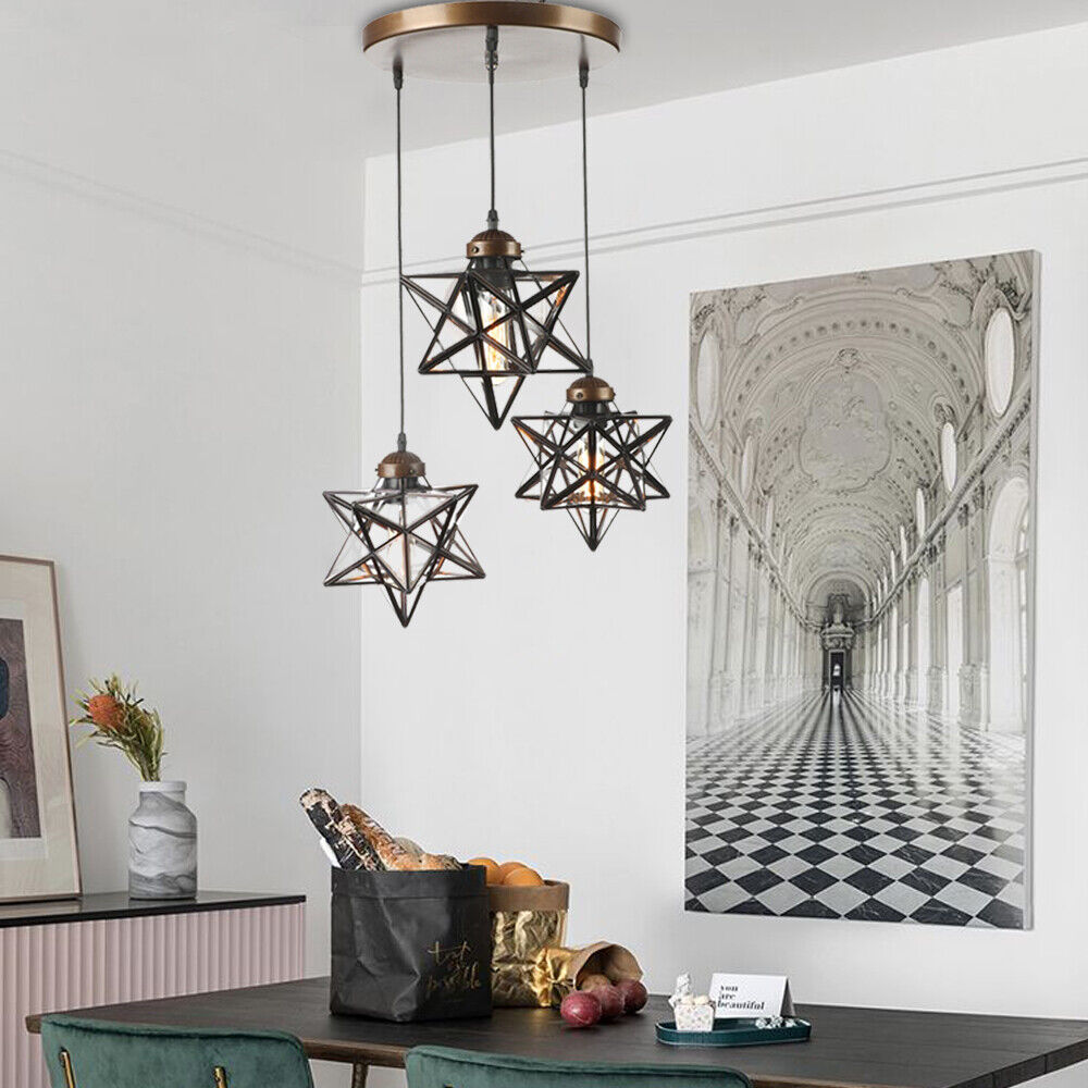 Glass Star Kitchen Pendant Light