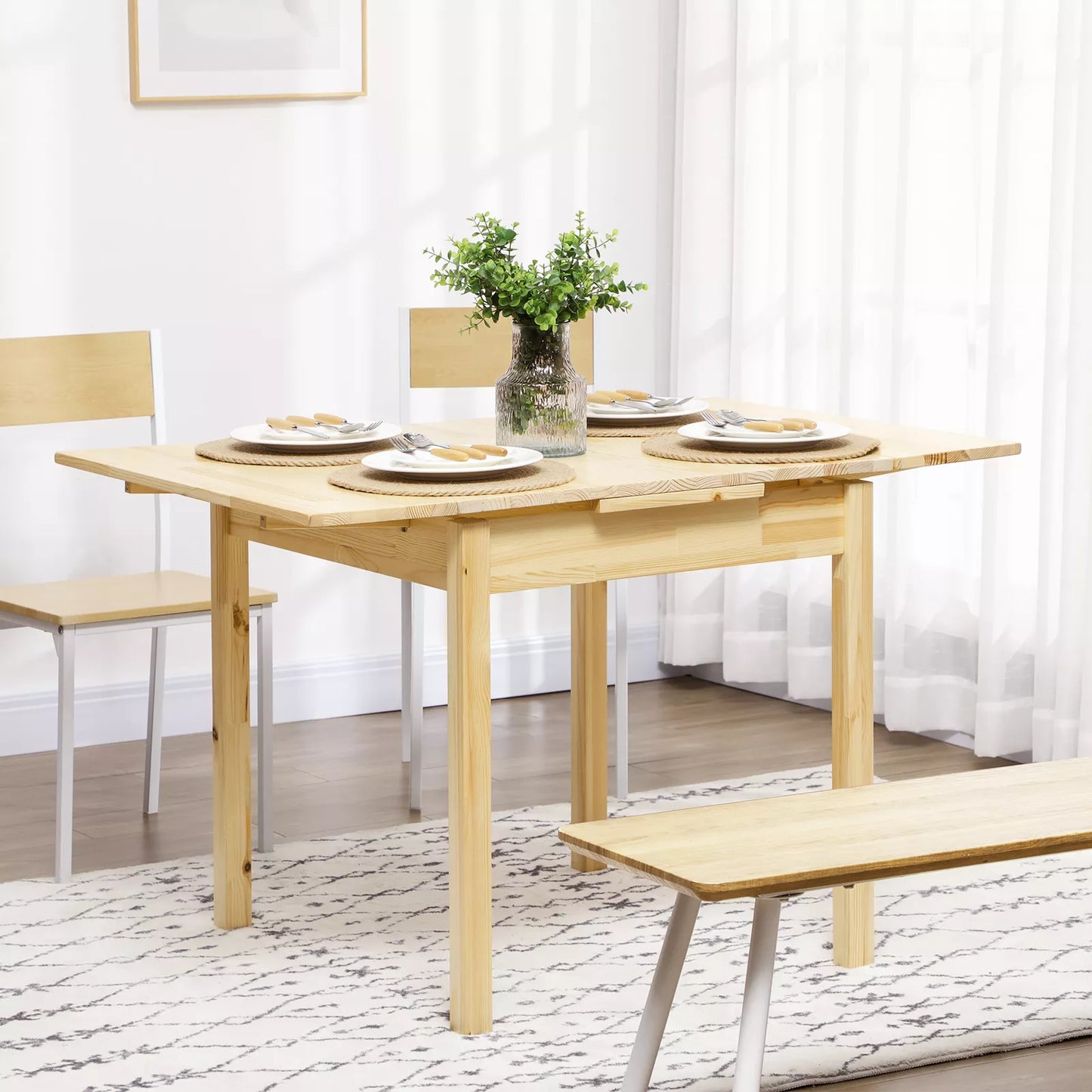 Zahra Wooden Space Saving Drop Leaf Dining Table